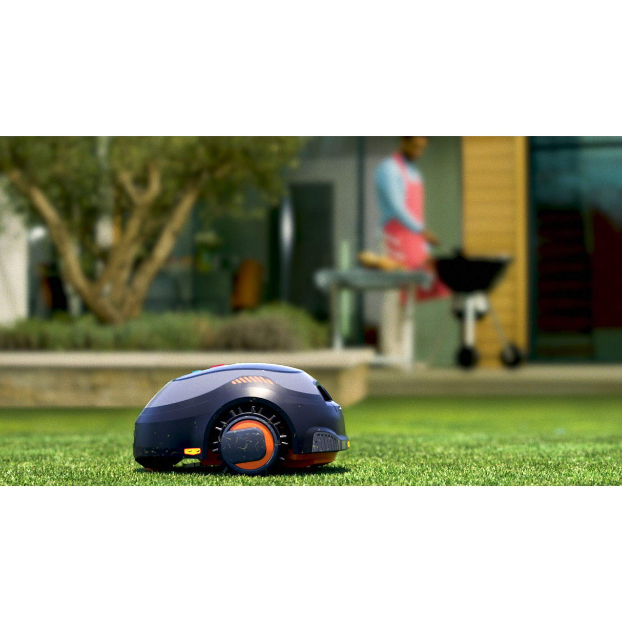 BLACK+DECKER BCRMW123 Robot Cortacésped Gama Alta con Limpiador Caseta y una batería de Litio de 12V y 4.3Ah Cubre hasta 700m2 de jardín