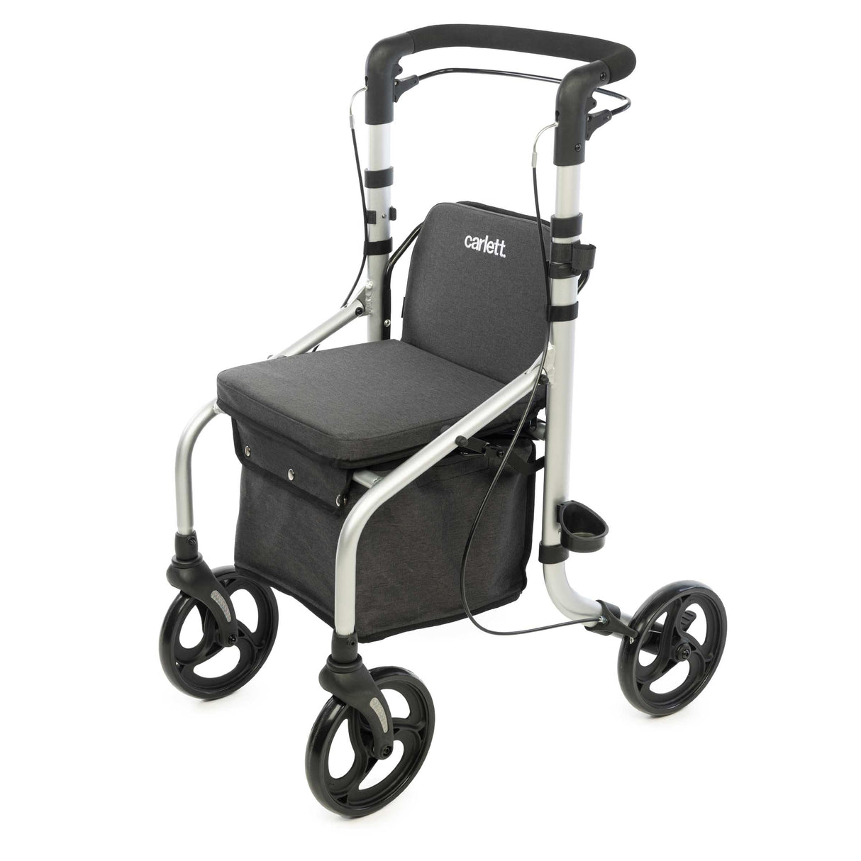 Carlett - Lett Go | Andador con Asiento Incorporado | Producto Médico Homologado | Ruedas XL Giratorias | Manillar Ergonómico Ajustable | Doble Freno con Sistema de Seguridad
