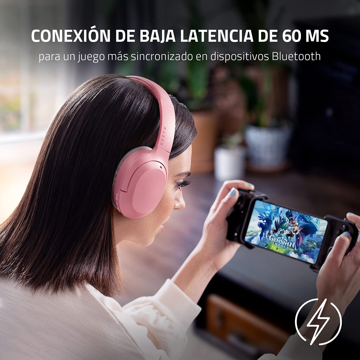 Razer Opus X - Auriculares inalámbricos de baja latencia con tecnología ANC (cancelación activa del ruido, controladores de 40 mm ajustados a la medida, batería de hasta 40 horas) Mercury