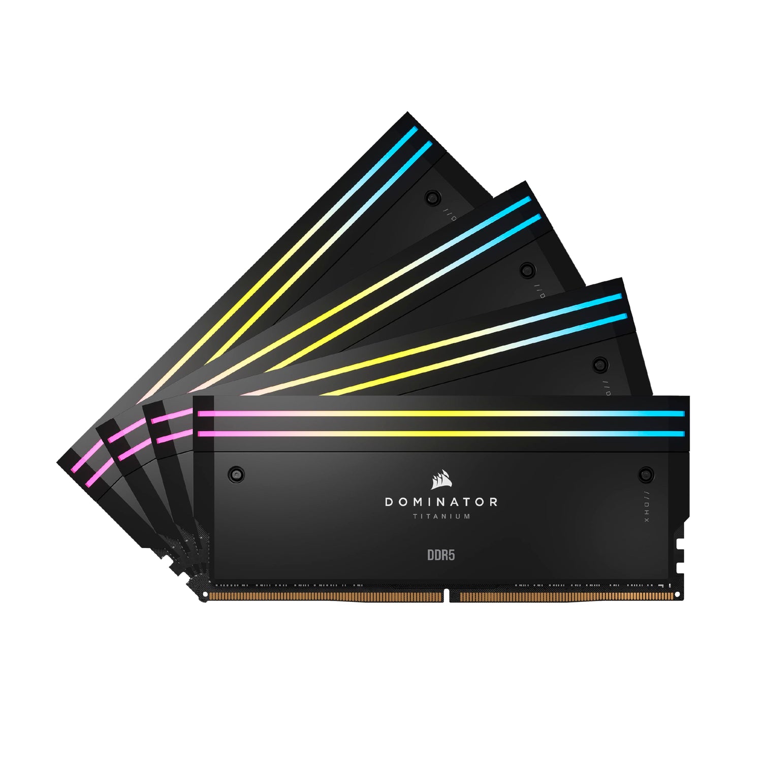 Memoria RAM CORSAIR Dominator Titanium RGB DDR5 96GB (4x24GB) 6400MHz CL32 Compatible con Intel XMP iCUE - Negro (CMP96GX5M4B6400C32)