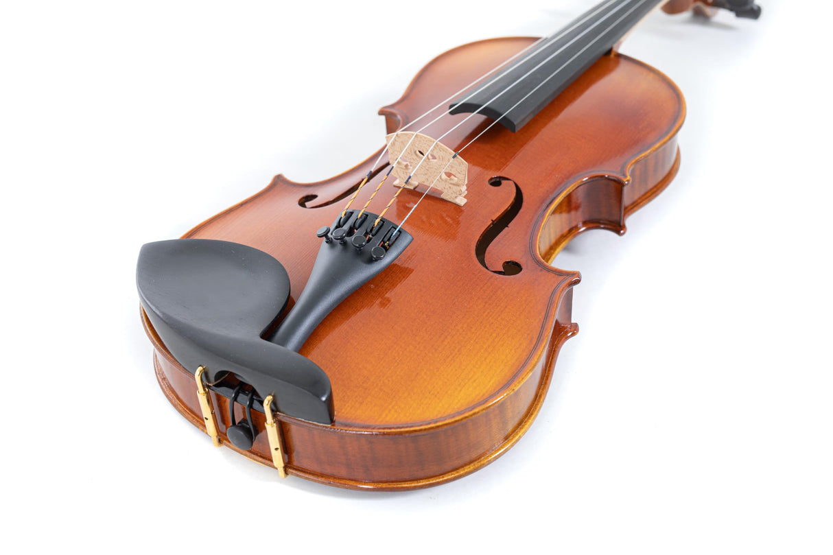 GEWA Maestro 1 VL 3, 1/4 listo para jugar, incluye estuche de violín, arco de carbono y cuerdas Larsen Aurora