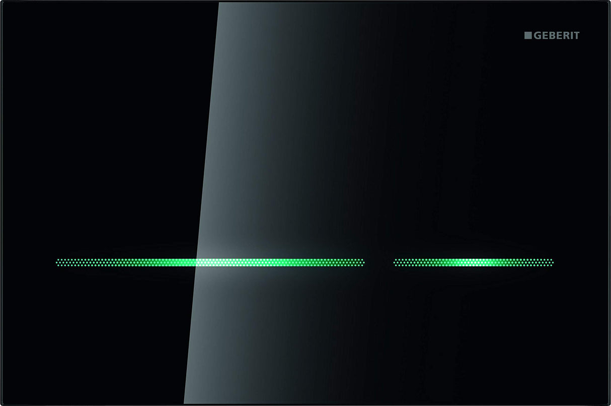Geberit - Pulsador Geberit Sigma80, Para Doble Volumen De Descarga: Vidrio Negro (242.618.SG.1)