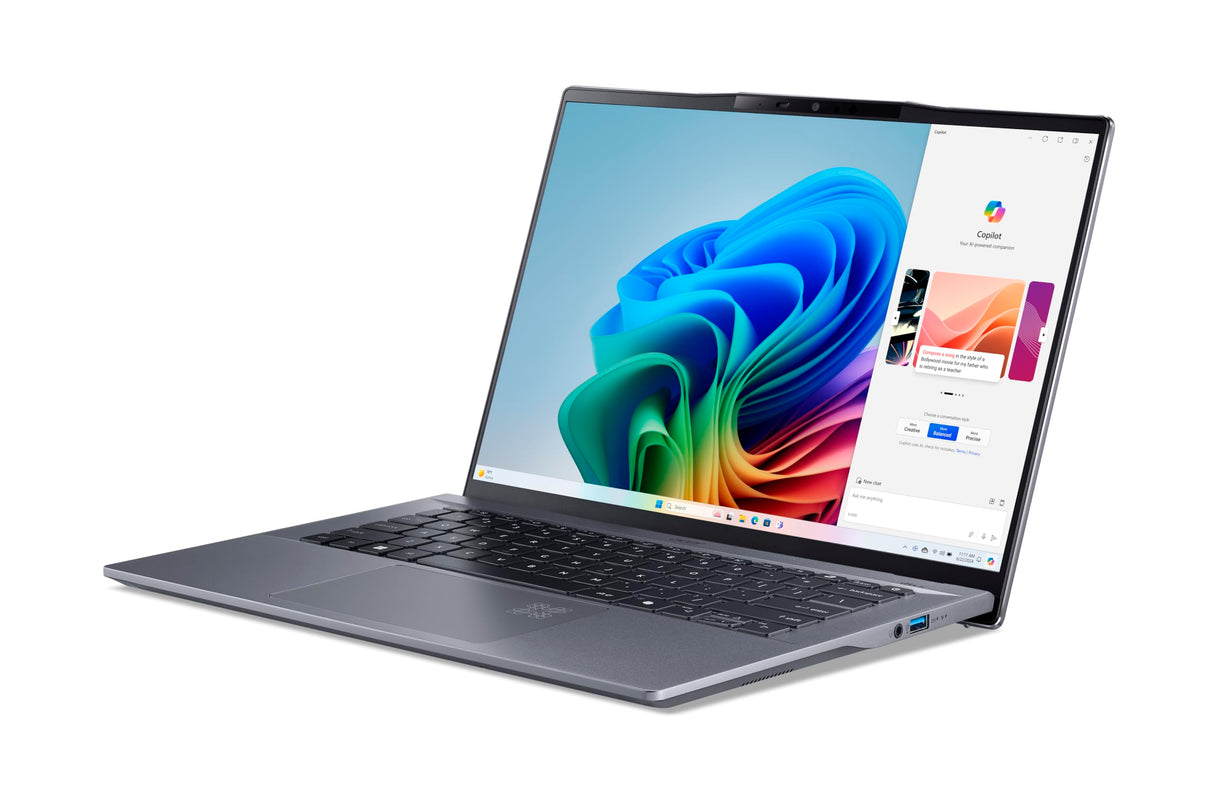 Acer Swift Go 14 AI SFG14-01-X4HC - Ordenador Portátil 14.5" WQXGA 120Hz (Qualcomm Snapdragon X Plus, 16GB RAM, 512 GB SSD, Qualcomm Adreno, Windows 11 Home - PC COPILOT+) Gris, Teclado QWERTY Español