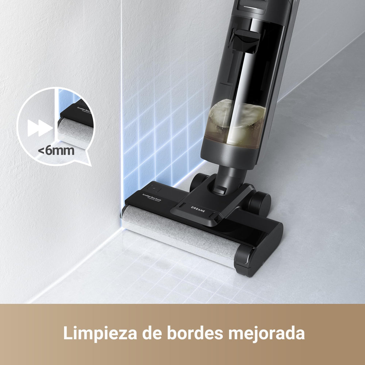 dreame H12S Aspiradora en Seco y Húmedo, 16000Pa Potencia Aspiradora Escoba Sin Cable, Múltiples Modos de Limpieza, Secado con Aire Caliente, Detección Inteligente de Suciedad, Negro