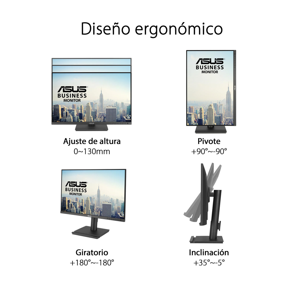 ASUS BE248CFN Monitor Docking de 24.1 Pulgadas, WUXGA 1920x1200, IPS, 100Hz, USB-C Dock, RJ45, diseño ergonómico, HDMI, conexión en Cadena, Eye Care, luz Azul Baja, antiparpadeo, Montaje en Pared