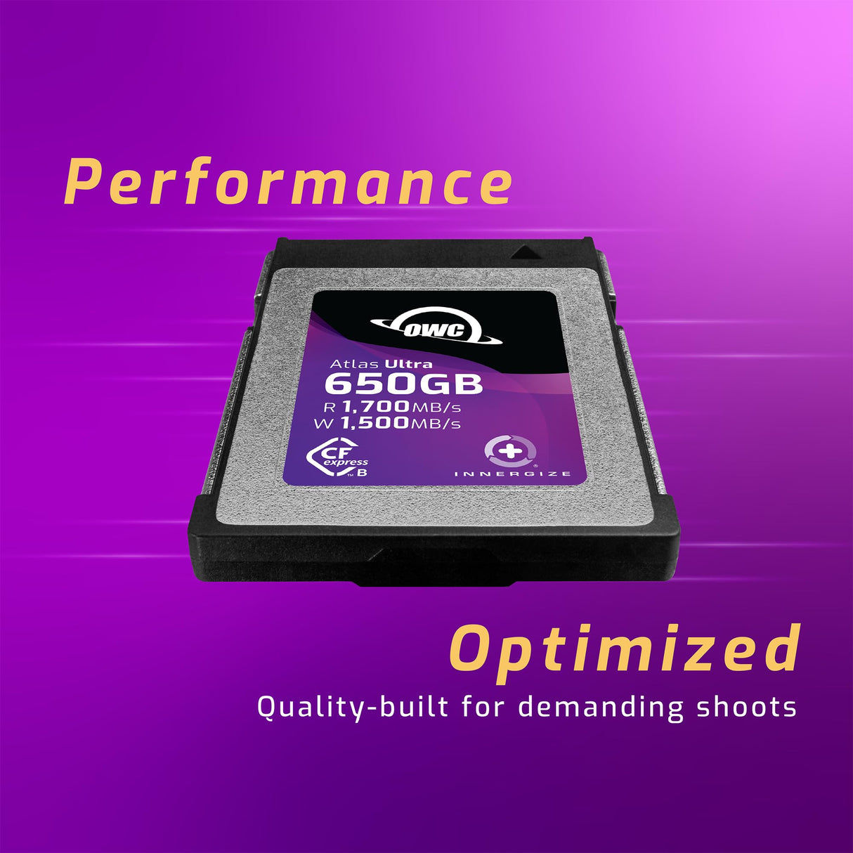 OWC Atlas Ultra - Tarjeta de Memoria CFexpress Tipo B de Alto Rendimiento de 655 GB, OWCCFXB2U0650