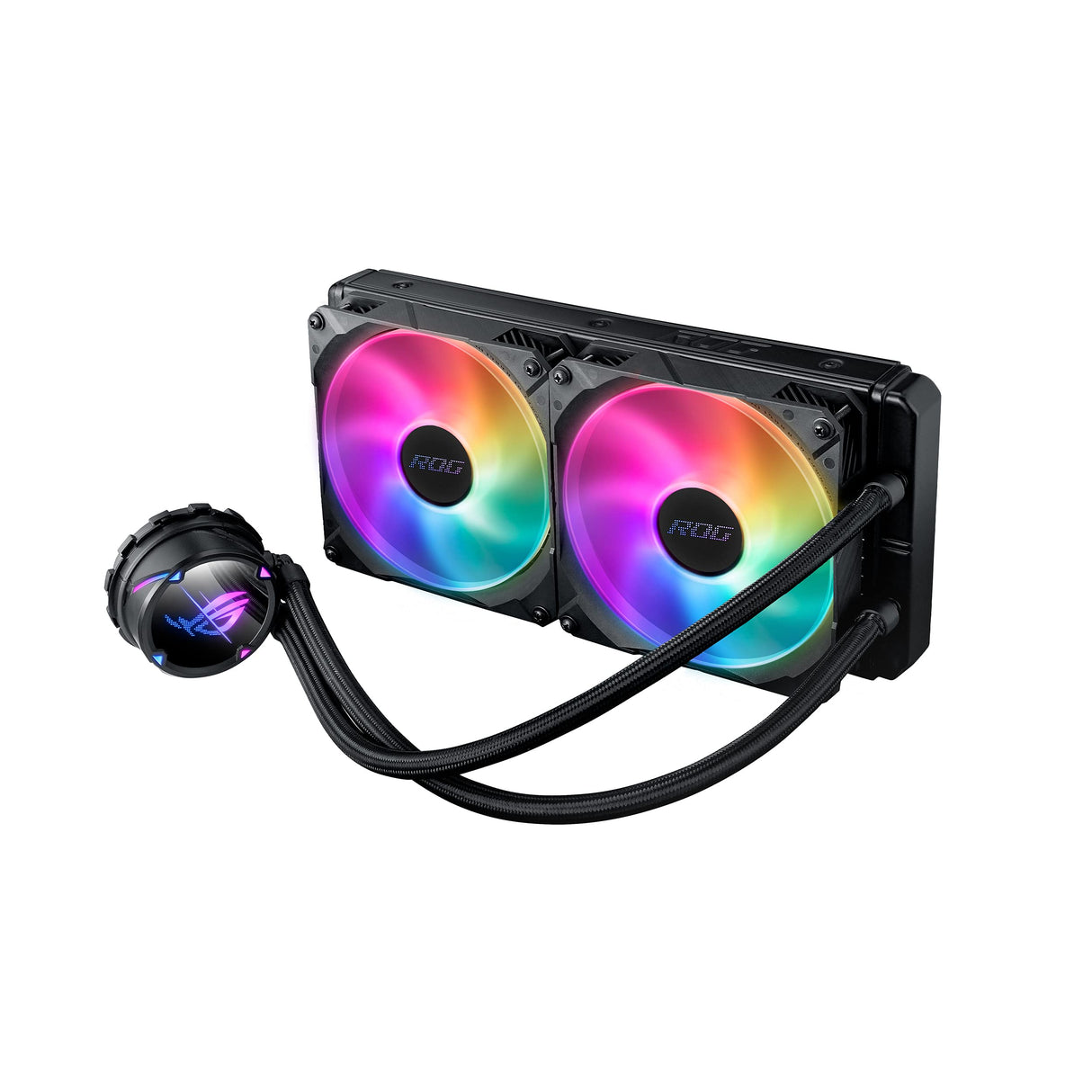 ASUS ROG Strix LC II 280 ARGB - Sistema de refrigeración líquida AiO para CPU con Aura Sync y Dos Ventiladores radiadores RGB direccionables ROG de 140 mm