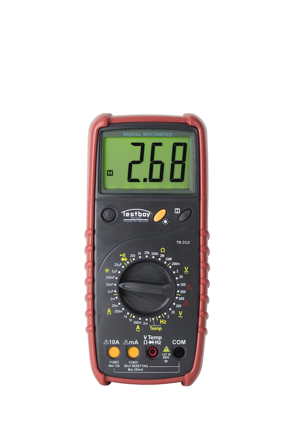 Paquete Testboy AZUBI con TB 313, TB 40 Simple y TV Schuki 3 A (protección automática del rango de medición, señalización LED, pantalla óptica con 10 LED) rojo/negro