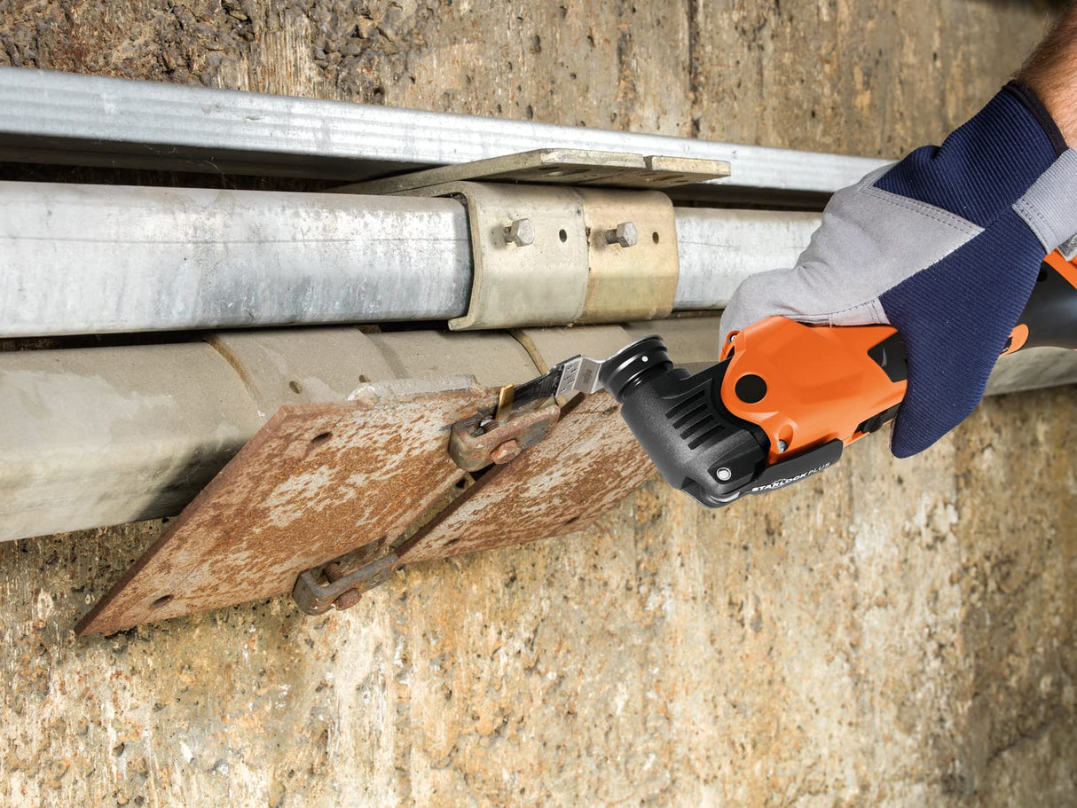 FEIN Hoja de Sierra E-Cut Long-Life bimetálica con una larga vida útil, hoja de Sierra para cortes profundos,10 Unid., Ancho 35 mm, Longitud 50 mm, Alojamiento Starlock, con revestimiento de titanio