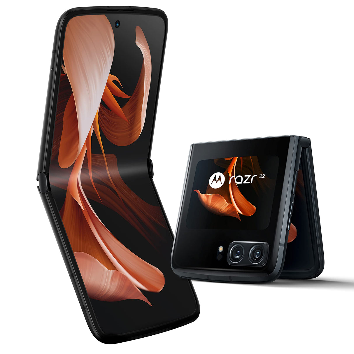 Motorola RAZR 2022, 8/256 GB, Qualcomm Snapdragon 8+, Cámara OIS 50 MP, Pantallas FHD y OLED de 6,7" de visualización rápida y Vista Flexible, Diseño Plegable, Android 12, 5G, eSIM, Negro Satinado