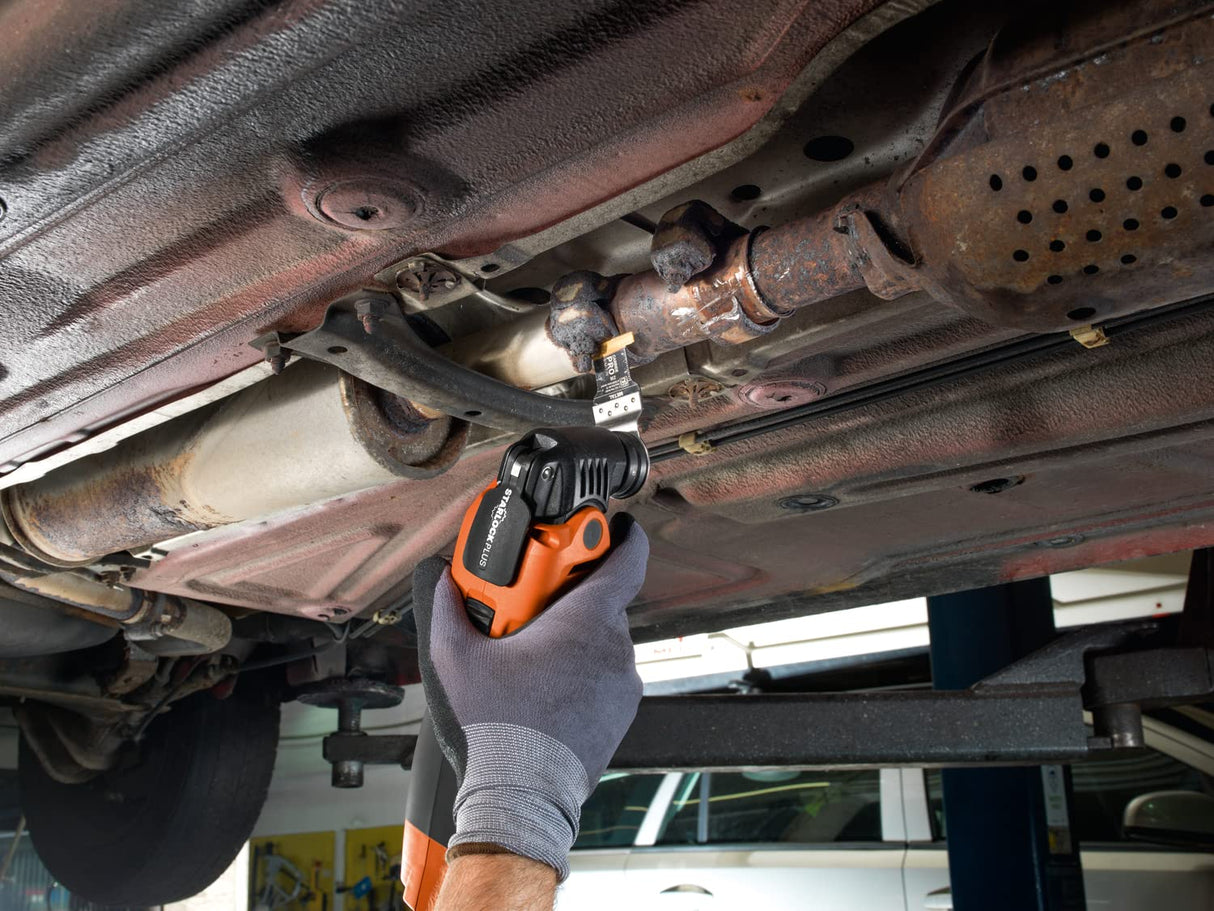 FEIN Hoja de Sierra E-Cut Long-Life bimetálica con una larga vida útil, hoja de Sierra para cortes profundos,10 Unid., Ancho 35 mm, Longitud 50 mm, Alojamiento Starlock, con revestimiento de titanio