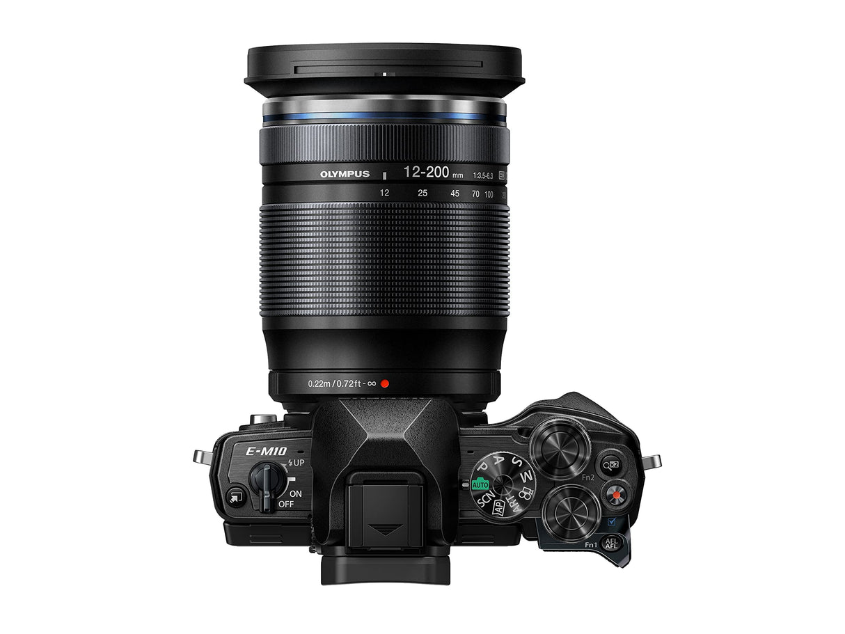 Olympus Objetivo M.Zuiko Digital ED 12-200 mm F3.5-6.3, Zoom estándar, Adecuado para Todas Las cámaras MFT (Modelos Olympus OM-D & Pen, Serie G de Panasonic), Negro