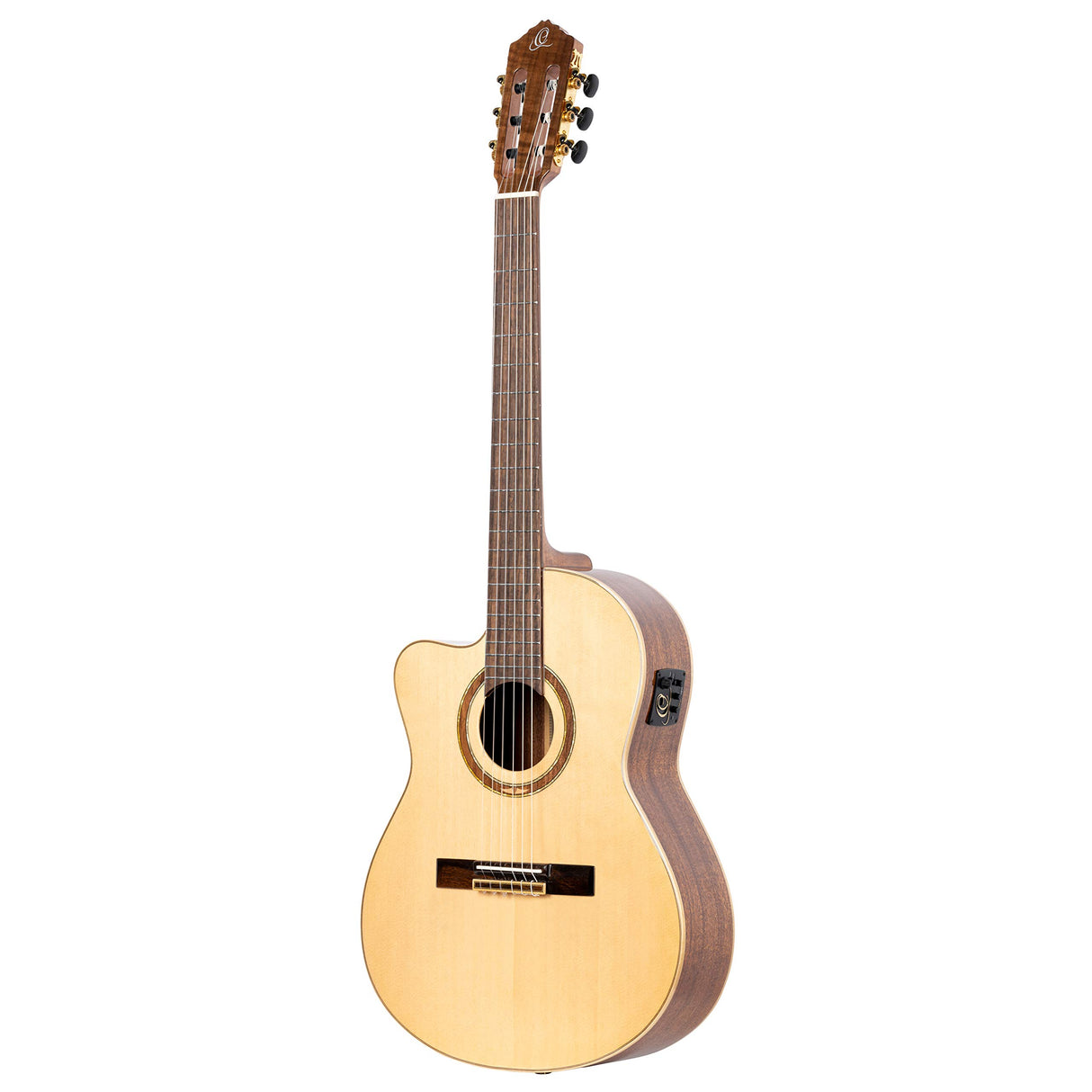 ORTEGA Performer Series RCE138-T4-L - Guitarra de concierto, 4/4, cuello estrecho, cuerpo fino, incluye funda, color natural