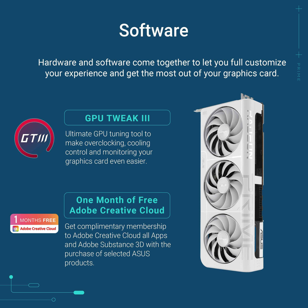 ASUS Prime Radeon RX 9070 XT 16GB GDDR6 White OC Edition - Tarjeta gráfica (PCIe 5.0, HDMI/DP 2.1, diseño de 2,5 Ranuras, Ventiladores Axial-Tech, rodamientos de Bolas Dobles, Dual BIOS, GPU Guard)