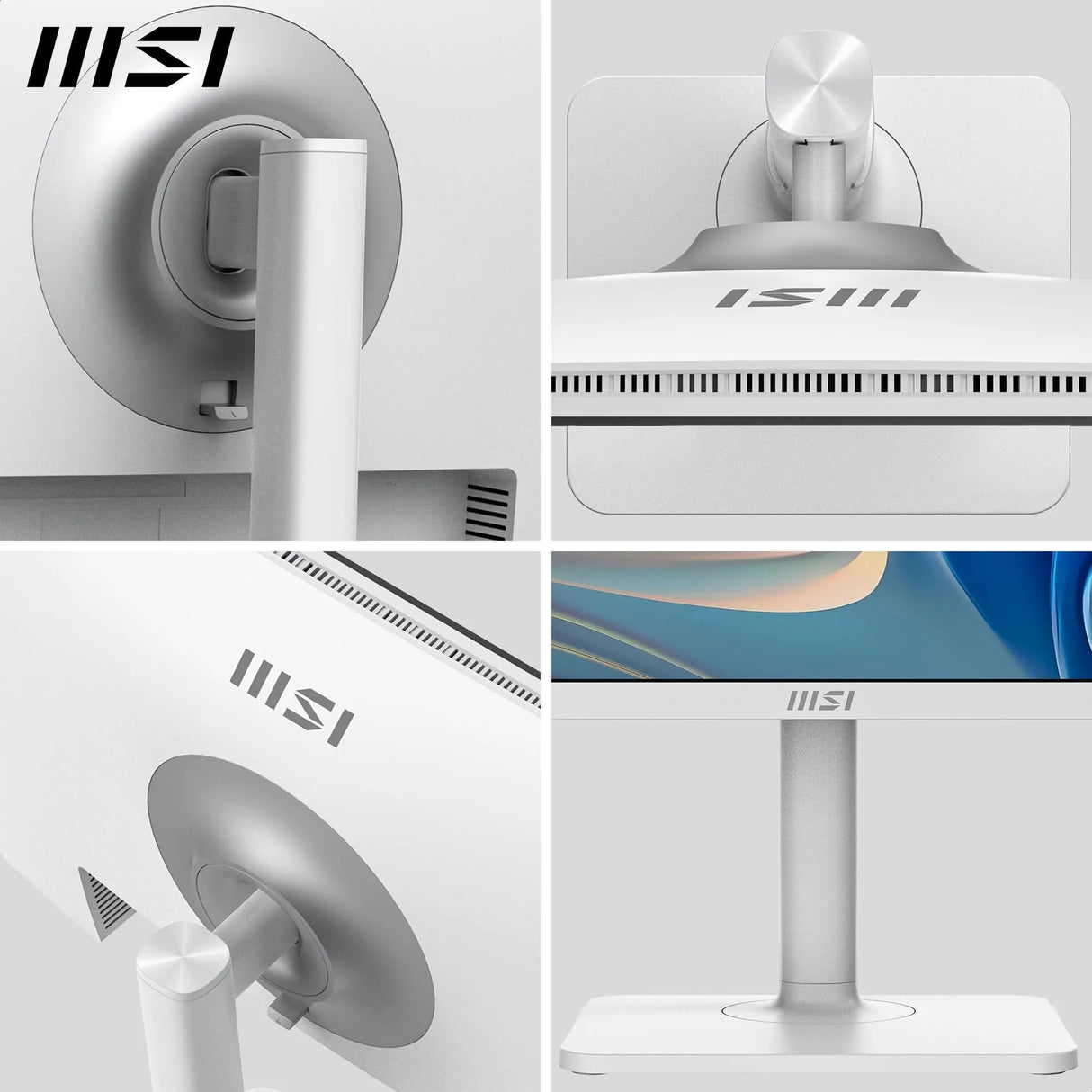 MSI Modern MD272UPHW Monitor Profesional UHD de 27" - Panel IPS de 3840 x 2160, 60 Hz, Montaje VESA, Ajustable en 4 direcciones - HDMI 2.0b, DisplayPort 1.4a, Tipo-C - Blanco