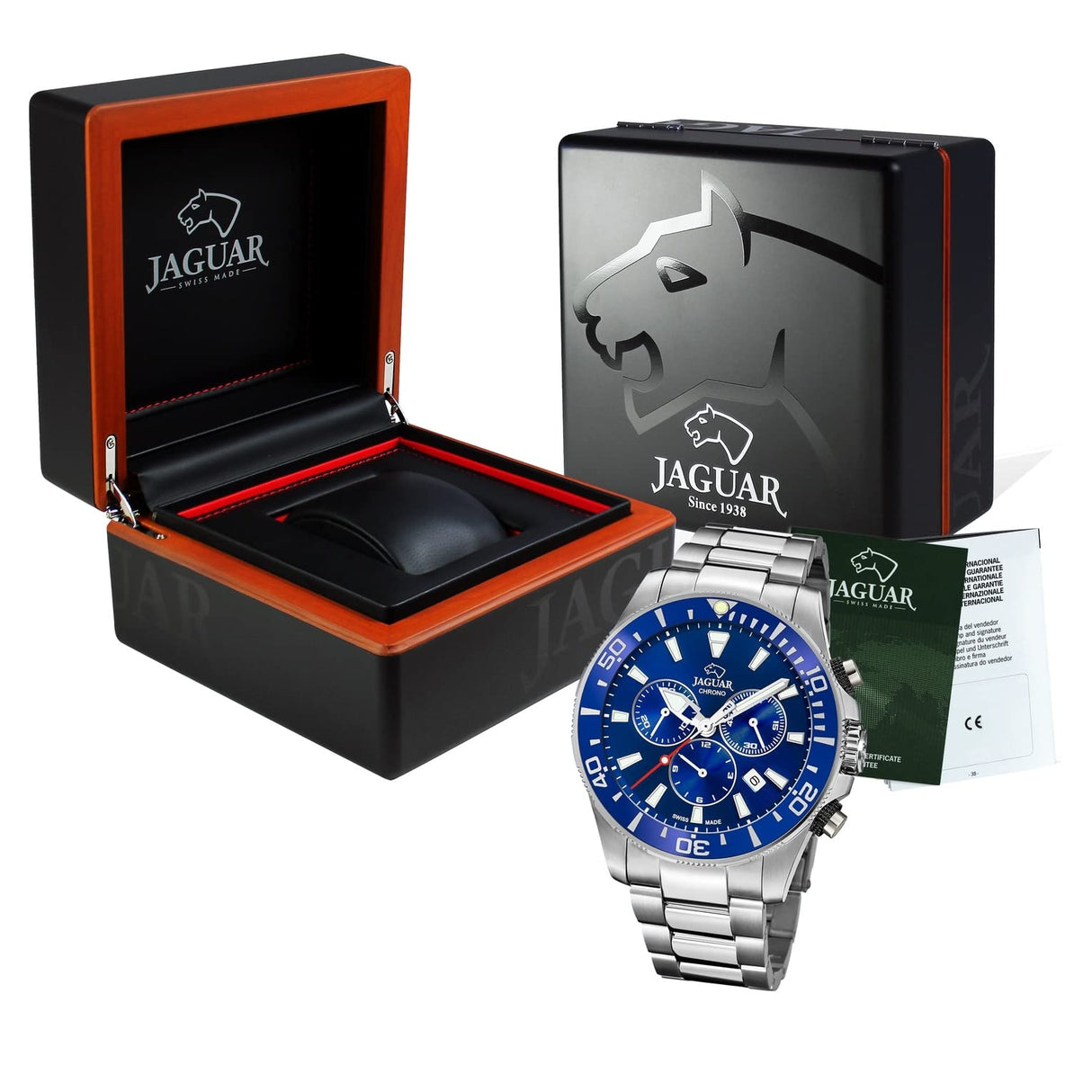 JAGUAR Reloj Modelo J872/1 de la colección Executive, Caja de 46,5 mm Azul con Correa de Acero para Caballero