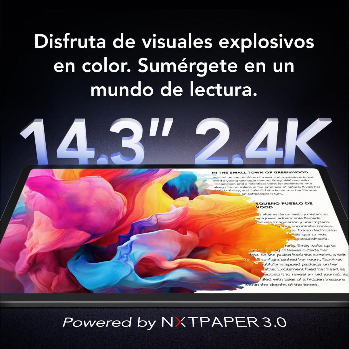 TCL NXTPAPER 14 WiFi - Tablet de 14.25" 2.4K, Octa-Core, 8GB de RAM (+8GB Extensión RAM), Memoria de 256GB, 10000 mAh de Batería, Carga rápida 33W, Android 14, Gris.