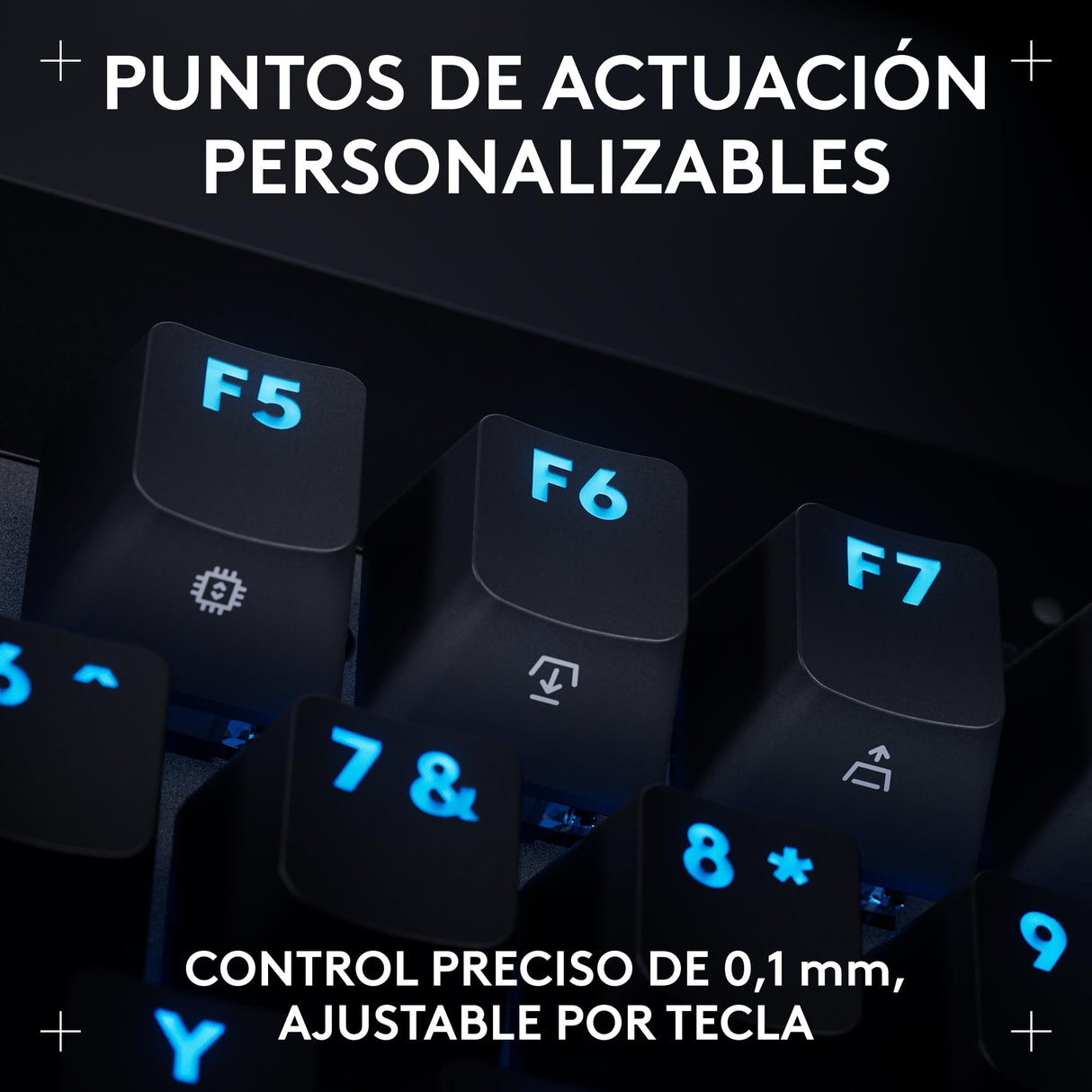 Logitech G PRO X TKL RAPID, teclado para gaming con cable sin teclado numérico con interruptores analógicos magnéticos, modo de disparo rápido, RGB, accionamiento ajustable, US INTL - Negro