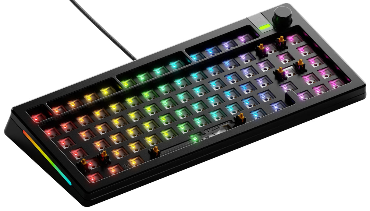 Glorious Gaming GMMK 3 Pro Barebones: Kit de Teclado Personalizado con Rueda, Carcasa de Aluminio y Juntas modulares, Teclado 75% Hot Swap, Espuma fonoabsorbente, Placa de Aluminio, ANSI - Negro