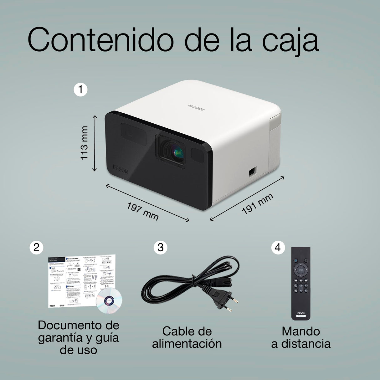 Epson EF-21W Mini Smart Laser Projector | Proyector Portátil Full HD, 1920 x 1080p, Altavoz Bluetooth de 5W, Proyección a Pared, Suelo o Techo, 1000 Lúmenes, Google TV | 150", Blanco