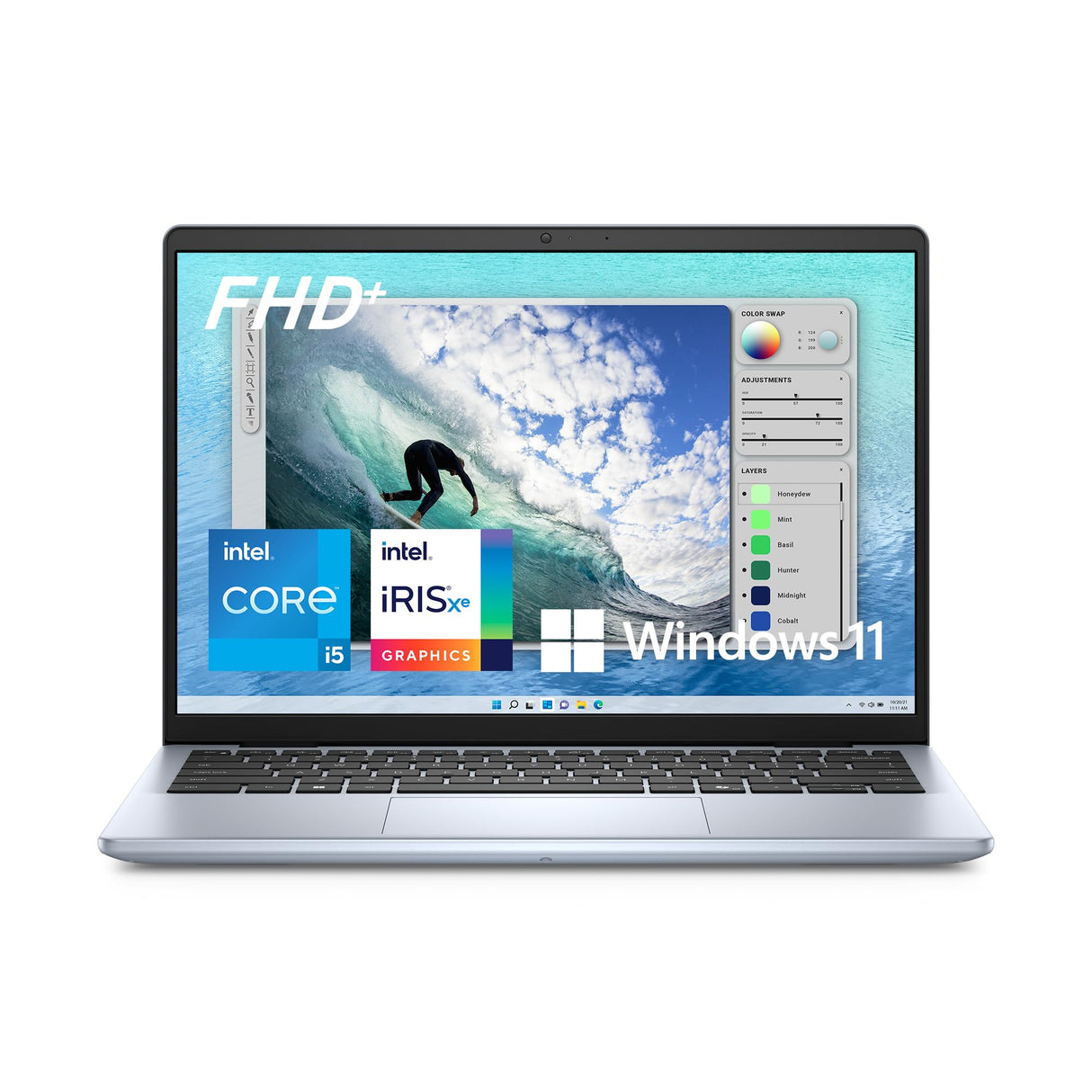 Dell Inspiron 14 5440 Ordenador Portátil de 14" FHD+, Intel Core i5-1334U, Intel Iris Xe Graphics, 16GB RAM, 512GB SSD, Fingerprint Reader, Windows 11, Teclado retroiluminado QWERTY Español, Ice Blue