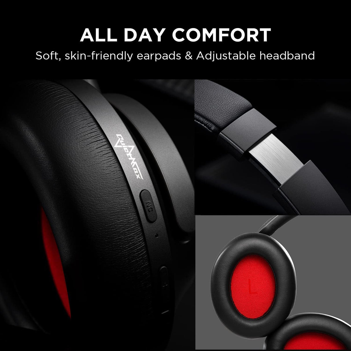 1More SonoFlow Auriculares Inalámbricos con Cancelación Activa de Ruido, 70H Cascos Inalámbricos Bluetooth, Auriculares Supraaurales con LDAC y 12 Modos EQ, Modos Varios, Cómodos y Plegables, Negro
