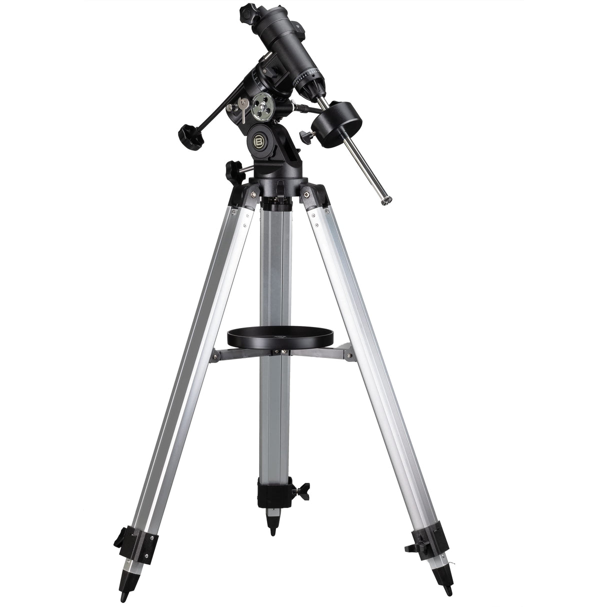 Bresser Montaje telescópico EQ3 con Capacidad de Carga de hasta 5 kg, Prisma Universal de Nivel GP y trípode de Aluminio Ajustable en Altura, Color Plateado