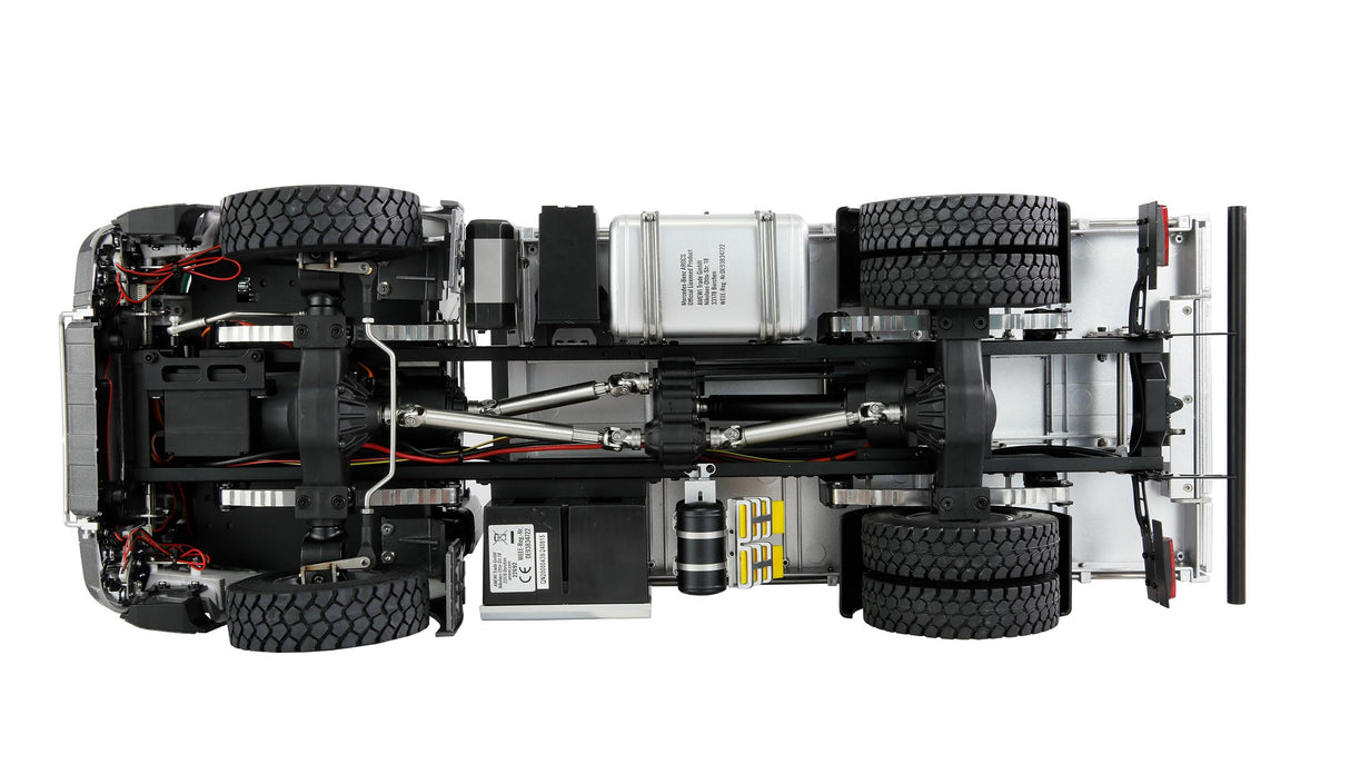 Amewi Mercedes-Benz Arocs Volquete 4x4 1:14 RTR Antracita Incluye Mando a Distancia, batería, Cable de Carga