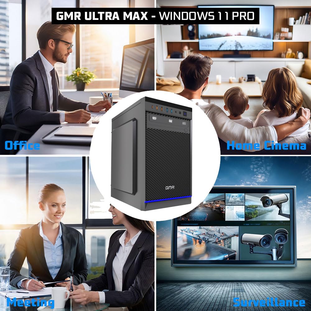 GMR Ultra i7 Office PC - Ordenador de Oficina para Empresas | 3 Años de Garantía | 16 GB de RAM | SSD M.2 de 1000 GB | USB 3 | Windows 11 Pro | WiFi-Bluetooth