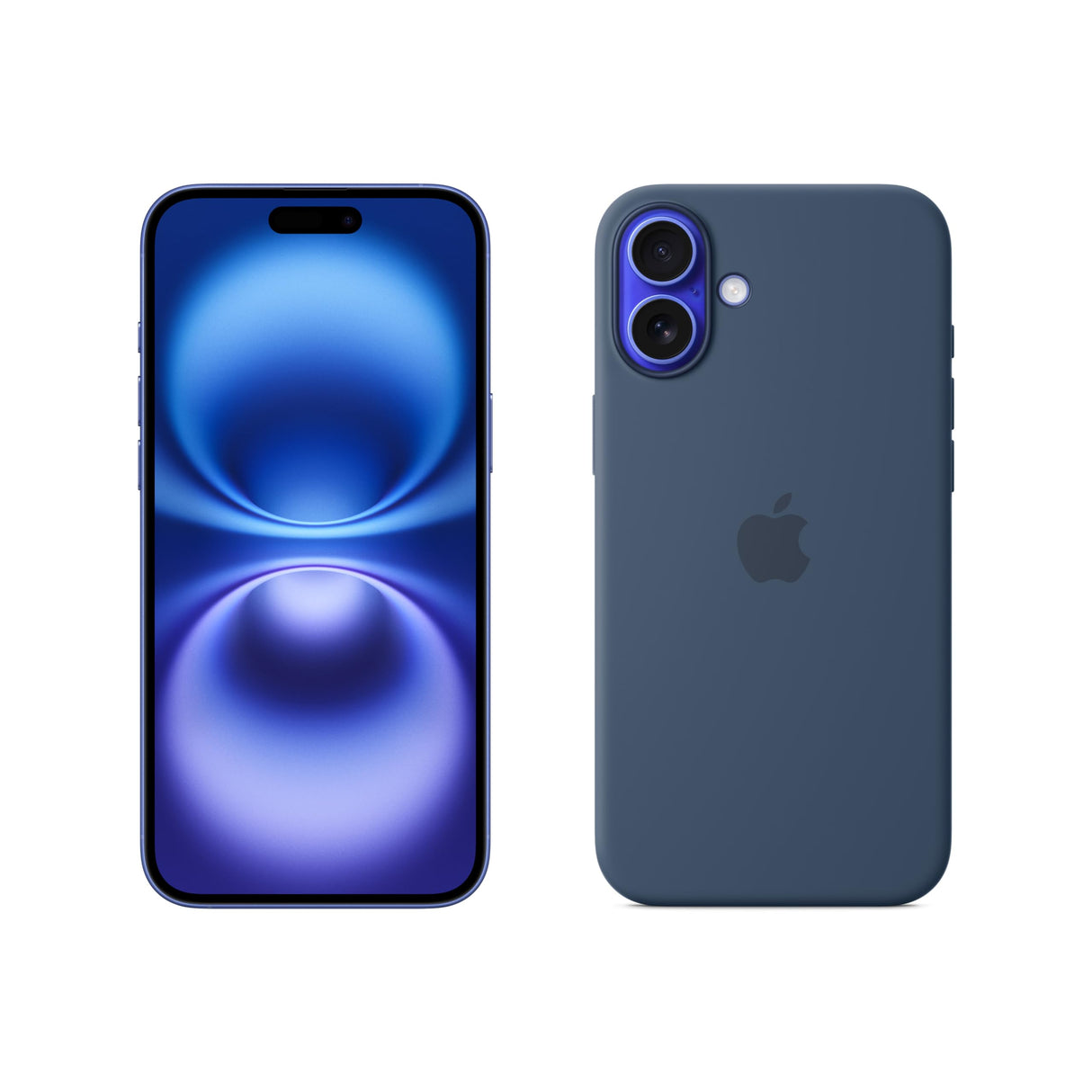 Apple iPhone 16 Plus (256 GB) - Azul Ultramar + Funda de Silicona con MagSafe - Denim