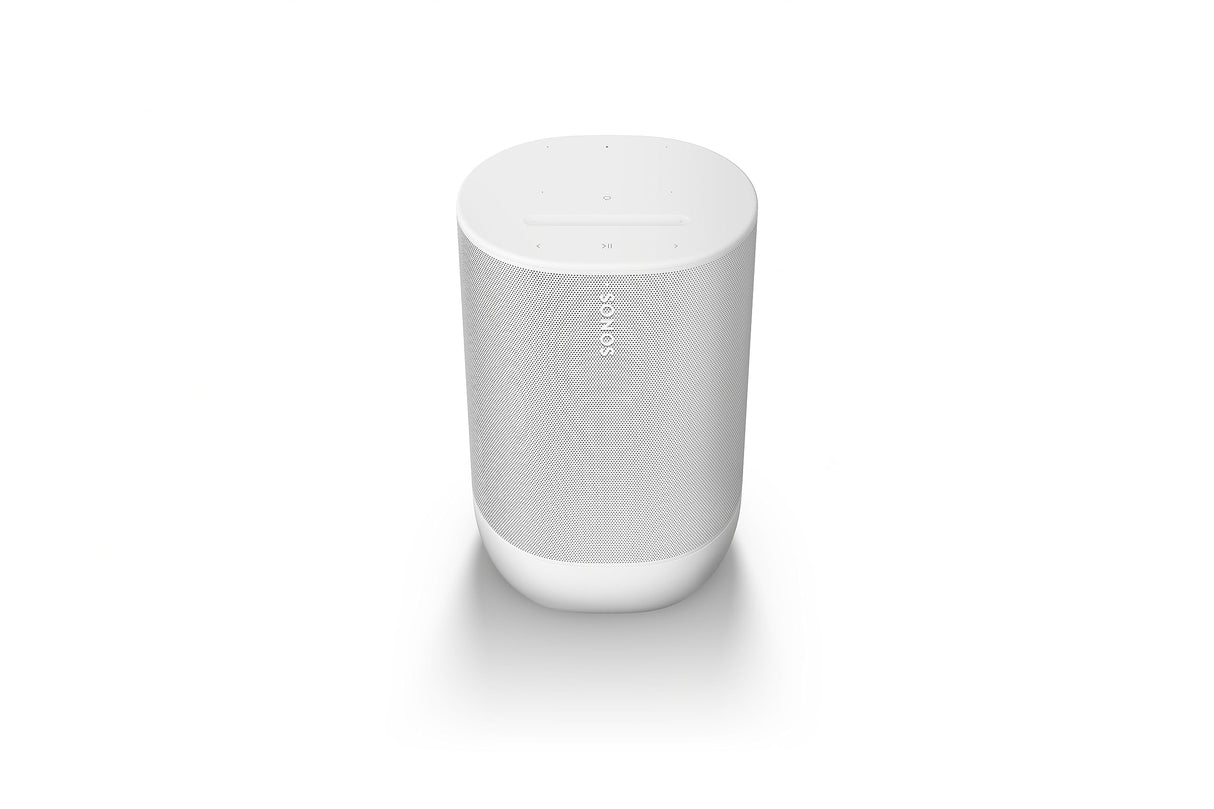 Sonos Move 2 | Altavoz portátil inalámbrico con Wi-Fi, Bluetooth, Amazon Alexa, 24 Horas de autonomía y Base de Carga inalámbrica - Blanco