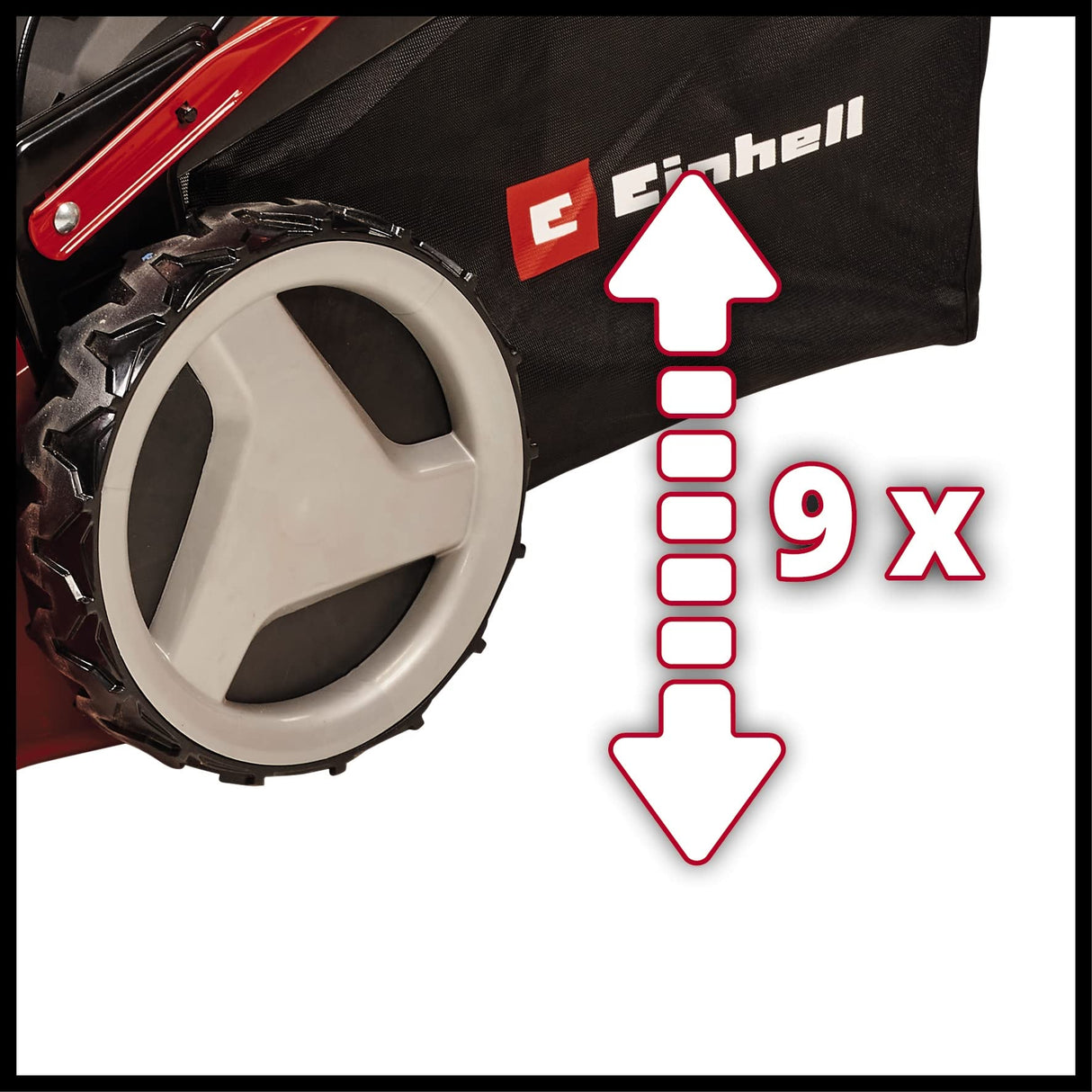 Einhell Cortacésped de Gasolina GC-PM 46 S HW-E (2 kW, 1 Cilindro, Motor de 4 Tiempos, hasta 1400 m², función de Arranque eléctrico, tracción Trasera desconectable, Bolsa de Hierba de 65 l)