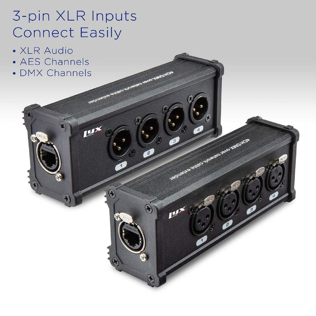 LyxPro 4 canales 3 pines multi red XLR cable Breakout para iluminación de sonido y grabación de estudio macho y hembra a RJ45 Ethercon
