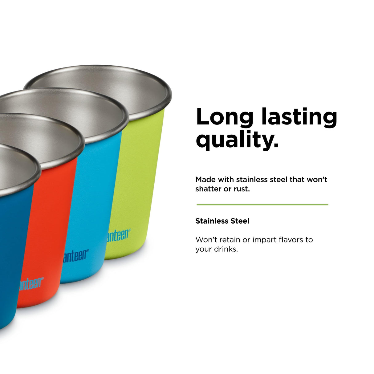 Klean Kanteen - Vaso de acero de 10 onzas, paquete de 4 colas de dragón
