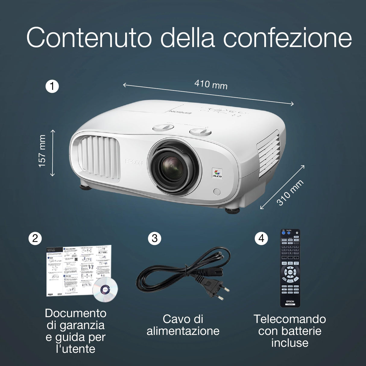 Epson EH-TW7000, Proyector 4K PRO-UHD Bluetooth Home Cinema & Gaming, 3000 lúmenes, Alto Contraste 40.000:1, Lámpara Larga Duración 5000 horas, Pantalla Hasta 500”, Tecnología 3LCD, usb