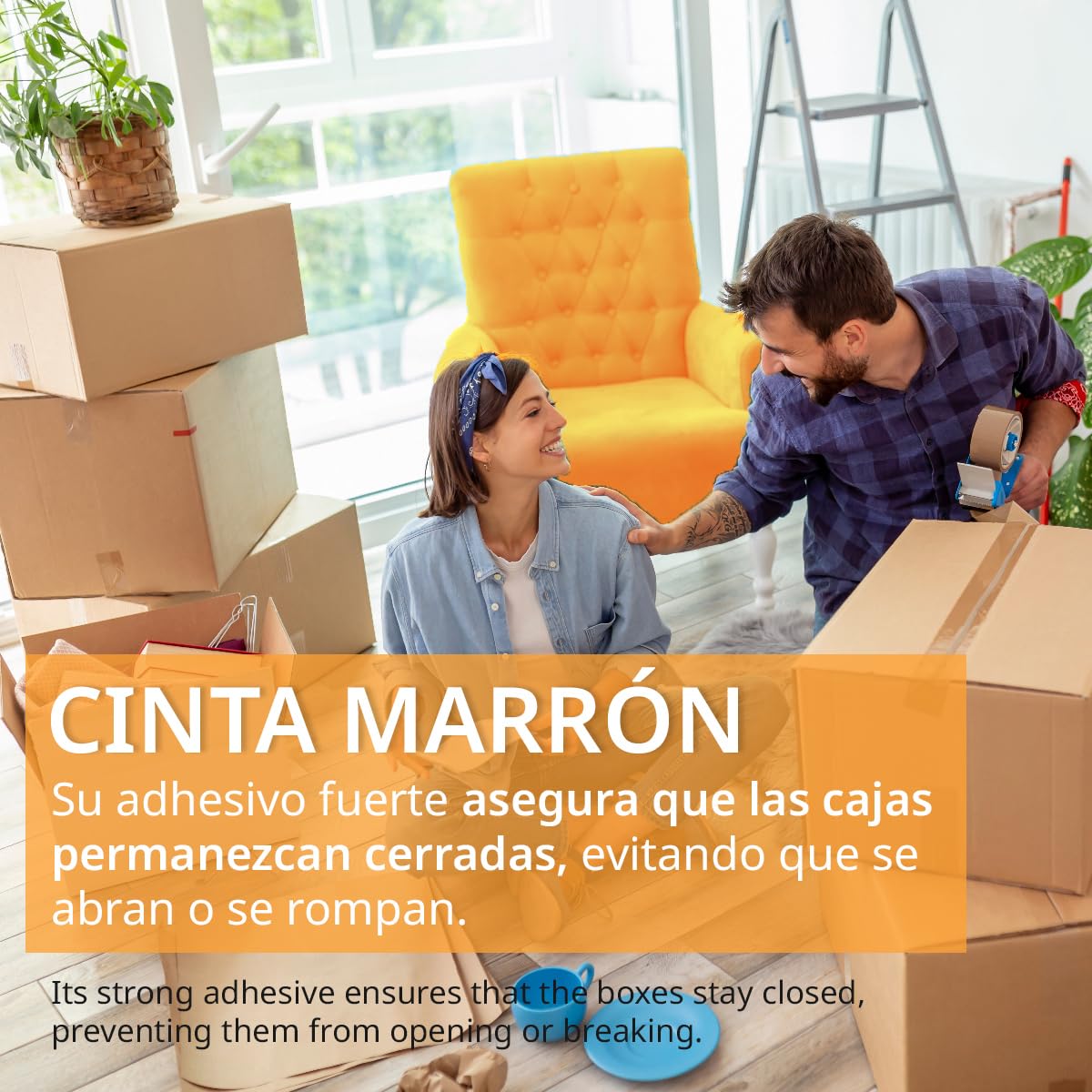 OFITURIA Cinta de Embalar, Cinta Adhesiva Marrón, Cinta para Embalaje de Cajas Mudanza y Envíos, Cinta Adhesiva para Embalar, Precinto Embalar Seguro y Resistente (38mmx120m, 96 cintas)