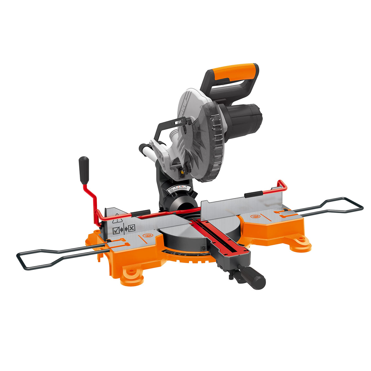 WORX WX845.9 Ingletadora 20V PowerShare - Sin batería| ni cargador Arranque progresivo| sistema de abrazaderas| guía de corte láser| freno eléctrico