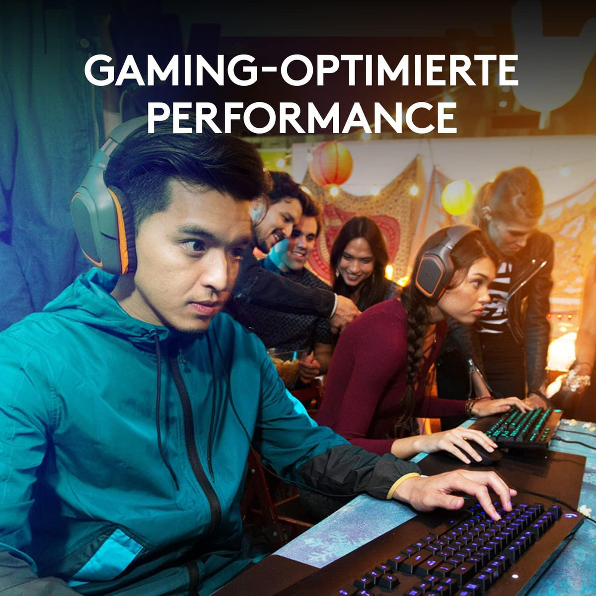 Logitech G 502 Hero - Ratón para Videojuegos de Alto Rendimiento, Sensor óptico Hero 25600 dpi + Teclado Logitech G213 Prodigy para Gaming, diseño alemán QWERTZ, Color Negro