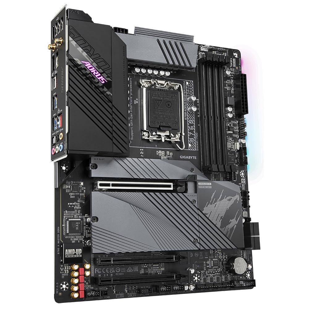GIGABYTE B760 AORUS Master DDR4 Placa Base - Soporta CPUs Intel Core de 14ª generación, 16*+1+1 Fases de VRM Digital, hasta 5333MHz DDR4 (OC), 3xPCIe 4.0 M.2, Wi-Fi 6E, LAN de 2.5GbE, USB 3.2 Gen 2