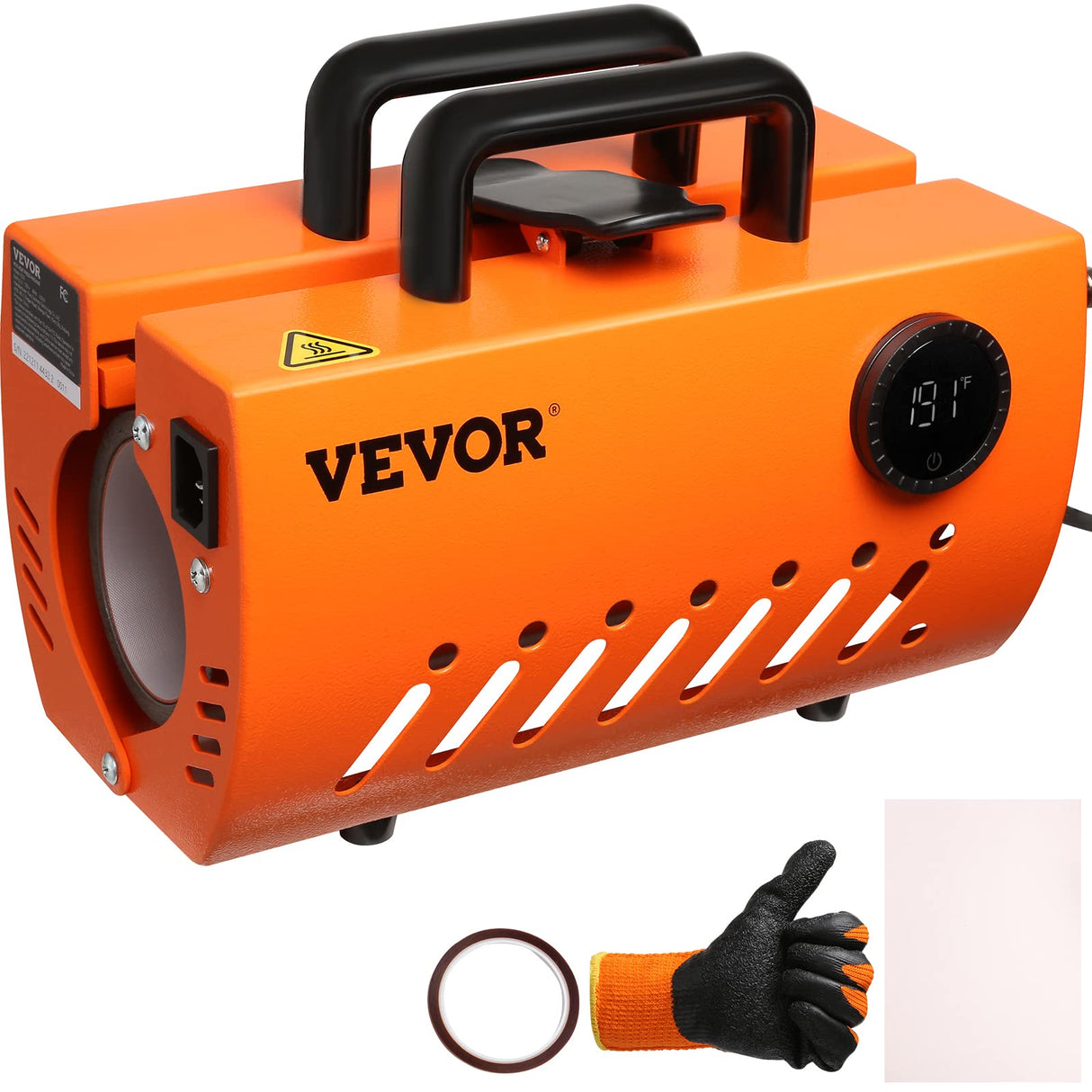 VEVOR Prensa Térmica para Tazas de 11-30 oz Prensa para Tazas Vasos 620 W Máquina de Impresión de Transferencia 23,5 x 11,5 x 1 cm con Guantes Resistentes al Calor y Cinta DIY Tazas de Cerámica Vasos