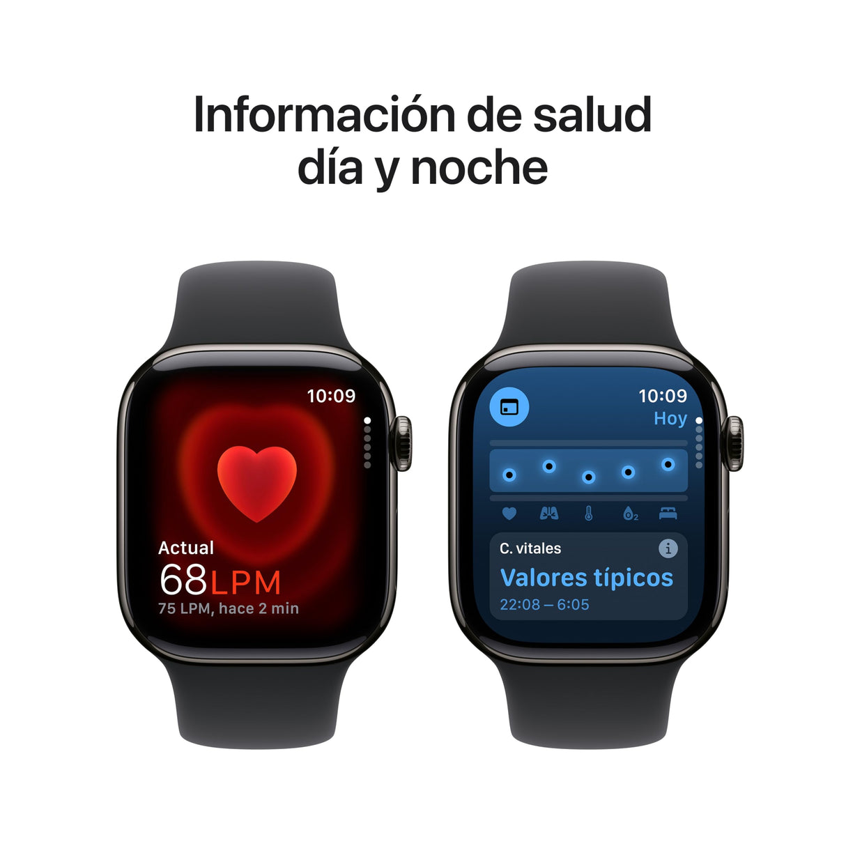 Apple Watch Series 10 GPS + Cellular Smartwatch con Caja de Titanio Pizarra de 42 mm y Correa Deportiva Negro - Talla S/M. Monitor de entreno, App ECG, Pantalla Retina Siempre Activa