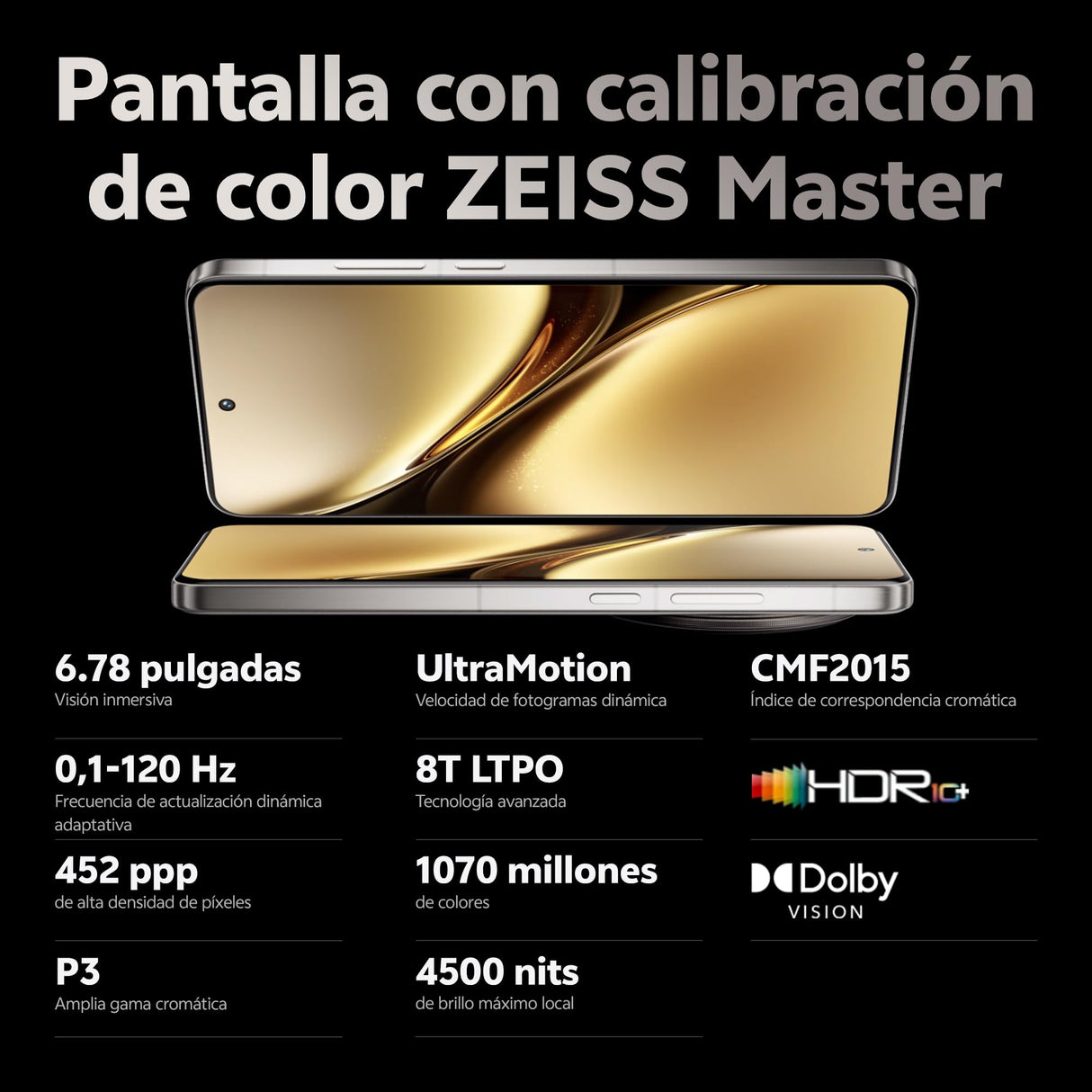 VIVO X200 Pro 5G Smartphone, 16GB RAM + 512GB ROM, Pantalla AMOLED 8T LTPO 6.78”120 Hz, Cámara Teleobjetivo 200 MP con óptica ZEISS, Batería BlueVolt de 6000mAh, Flashcharge 90 W, IP68