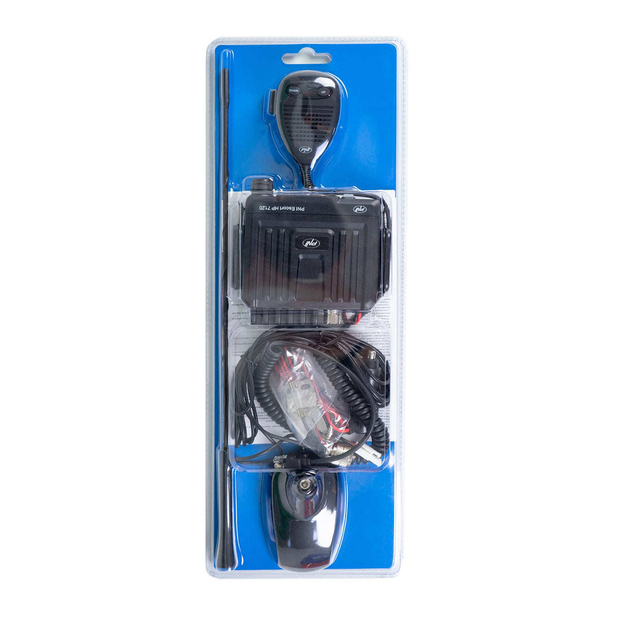 Radio CB PNI Escort HP 7120 ASQ, RF Gain, 4W, 12V y CB PNI Extra 48 Antena con imán Incluido, 45cm, SWR 1.0, Am/FM Solo Funciona en la Banda de la EU