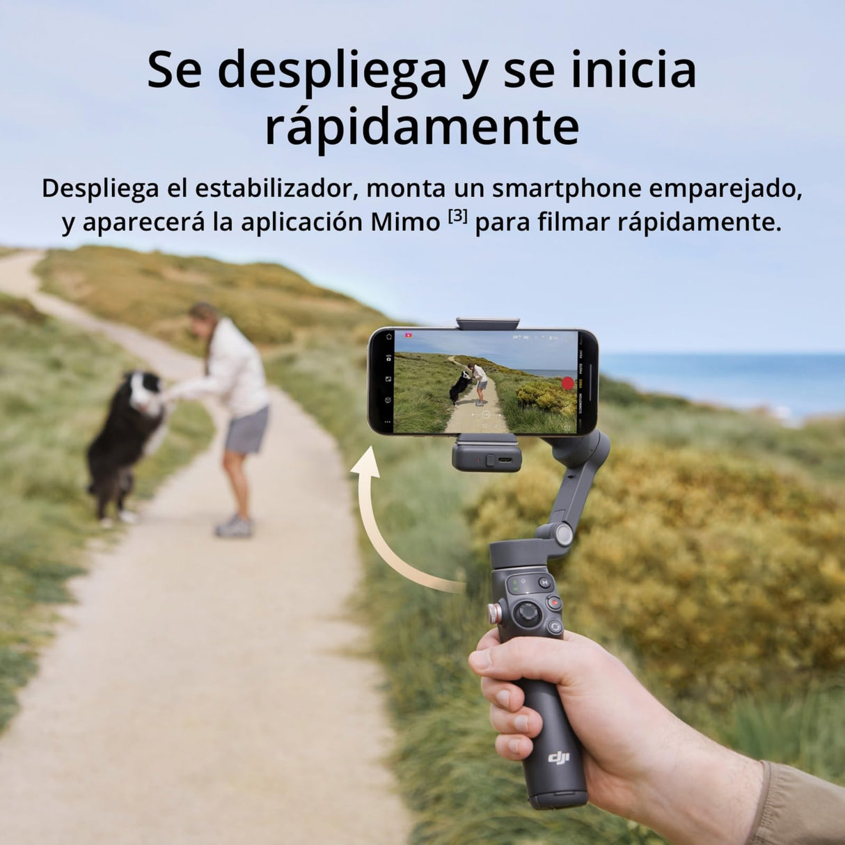 Estabilizador DJI Osmo Mobile 7P para iPhone, Android, Seguimiento Nativo, Iluminación, Estabilizador para movil de 3 Ejes, Inicio rápido, Edición con un Toque, Brazo Extensible y trípode Integrados