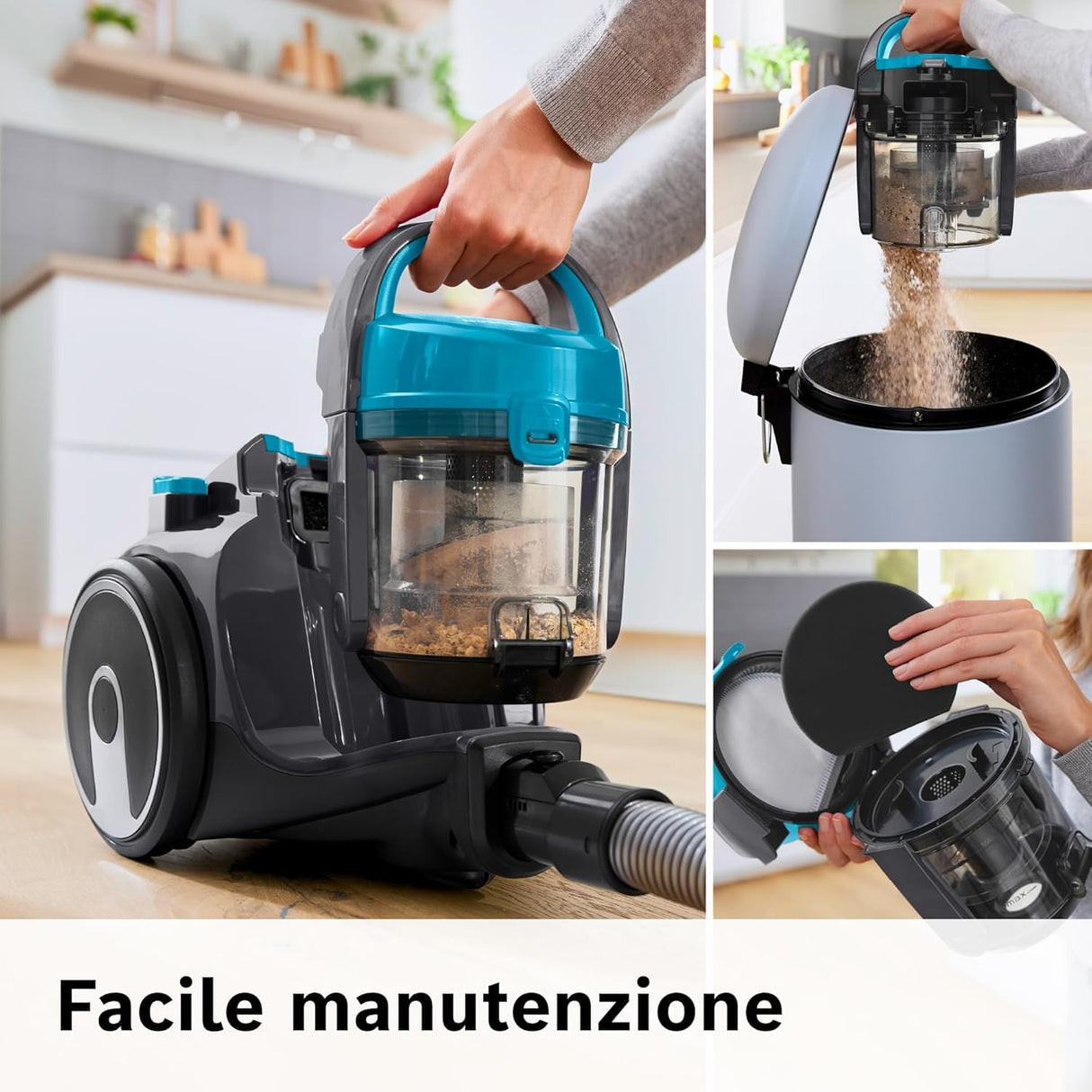 Bosch BGS05X240 GS05 Cleann'n Aspirador sin Bolsa, 700 W, 78 Decibeles, Turquesa