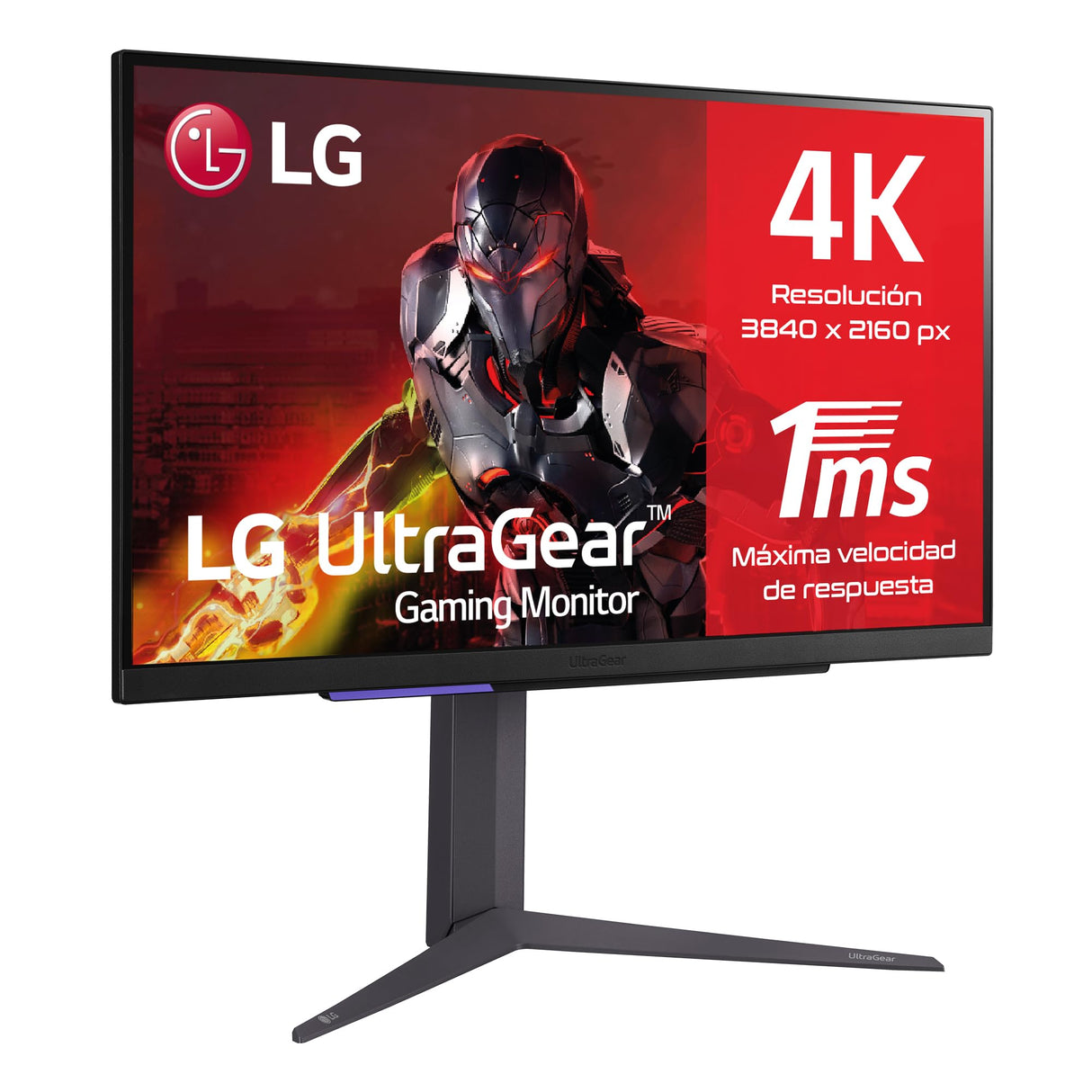 LG 27GR93U-B - Monitor Gaming Ultragear, 27", Pantalla IPS: (3840x2160px), 16:9, NVIDIA G-Sync, AMD FreeSync Premium, Hexagon Lighting, Negro