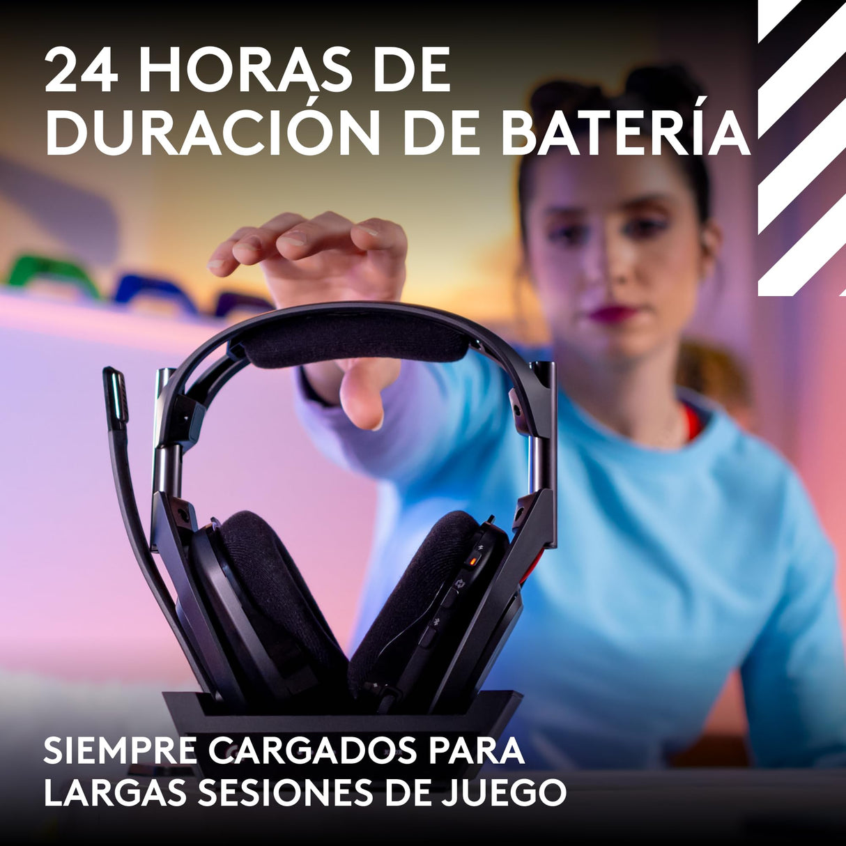 Logitech G Astro A50 LIGHTSPEED para gaming Auriculares inalámbricos + estación base (Gen 5), PRO-G GRAPHENE, cambio entre 3 sistemas, USB-C a Xbox, PS5, PC/Mac o Nintendo Switch, Bluetooth - Negro