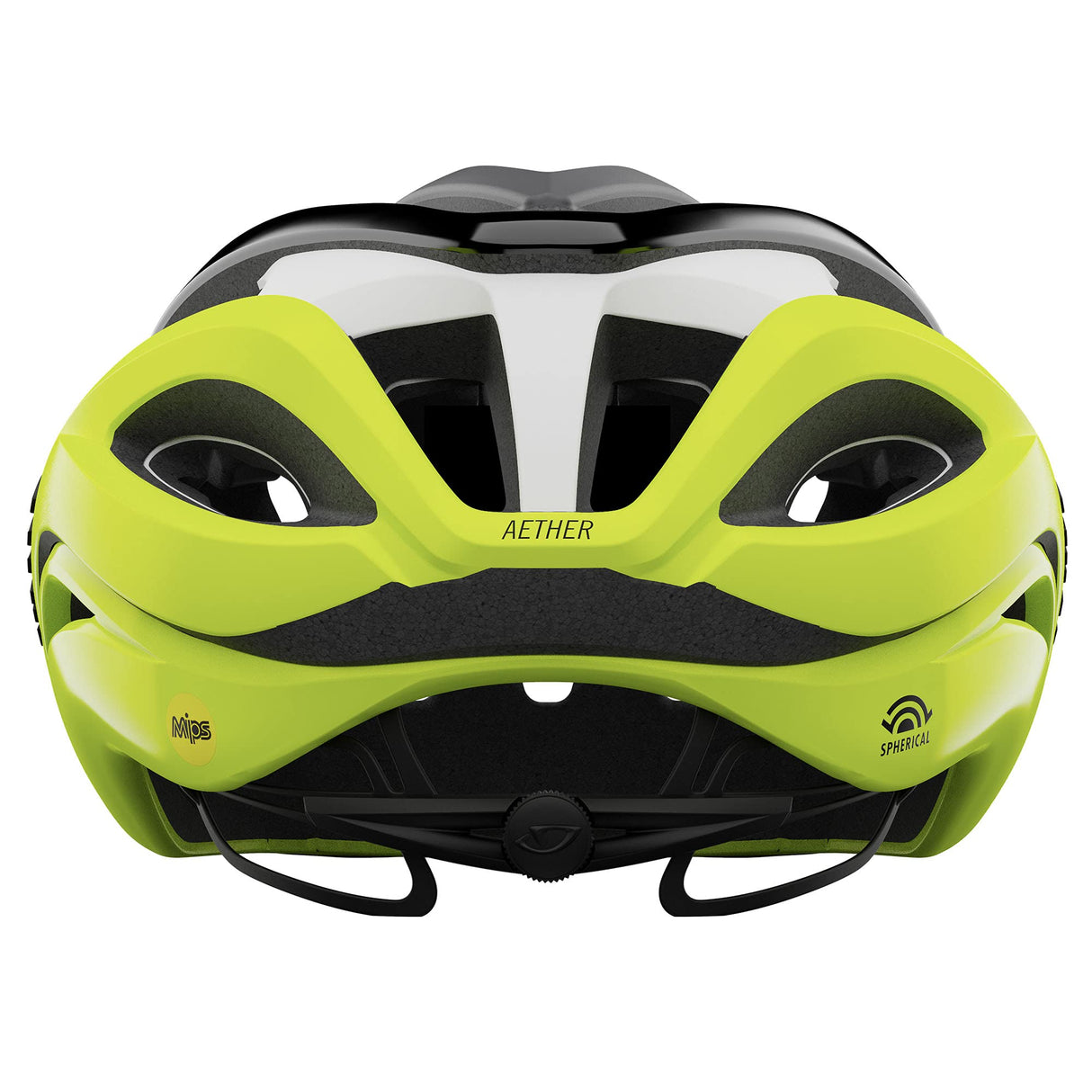 Giro Aether Spherical Casco, Hombres, Matte Black Fade/Highlight Yellow, L