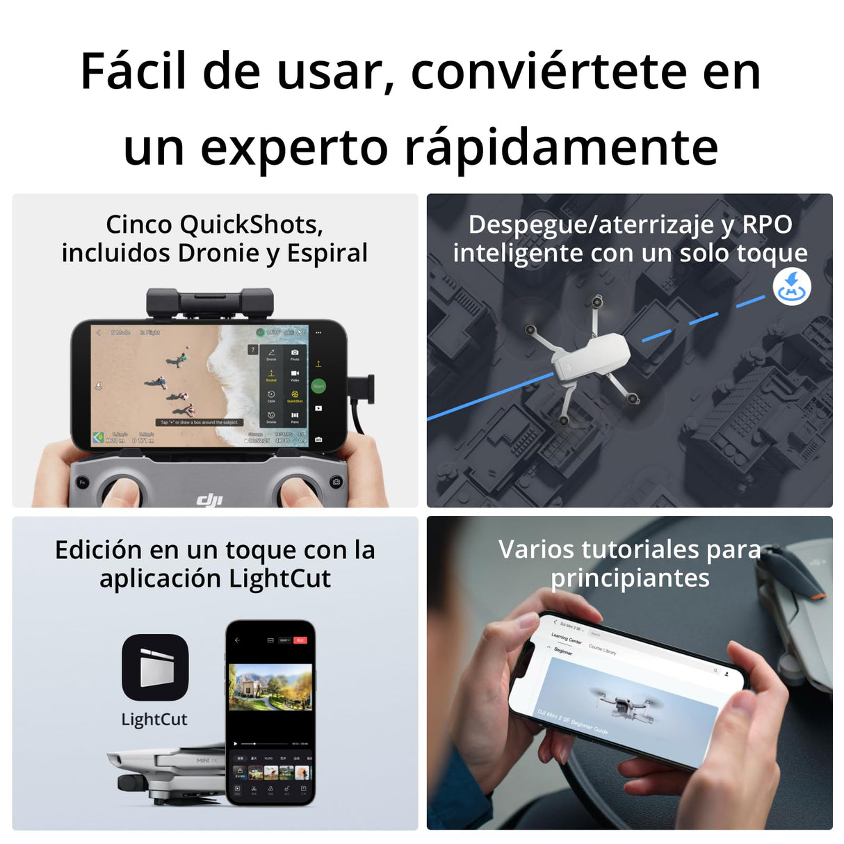 DJI Pack Mini 4K Vuela Más, dron 4K UHD, menos de 249 g, estabilización en 3 ejes, transmisión de vídeo a 10 km, regreso automático, 3 baterías para un tiempo máx. de vuelo de 93 min, Mini 2SE 4K, C0