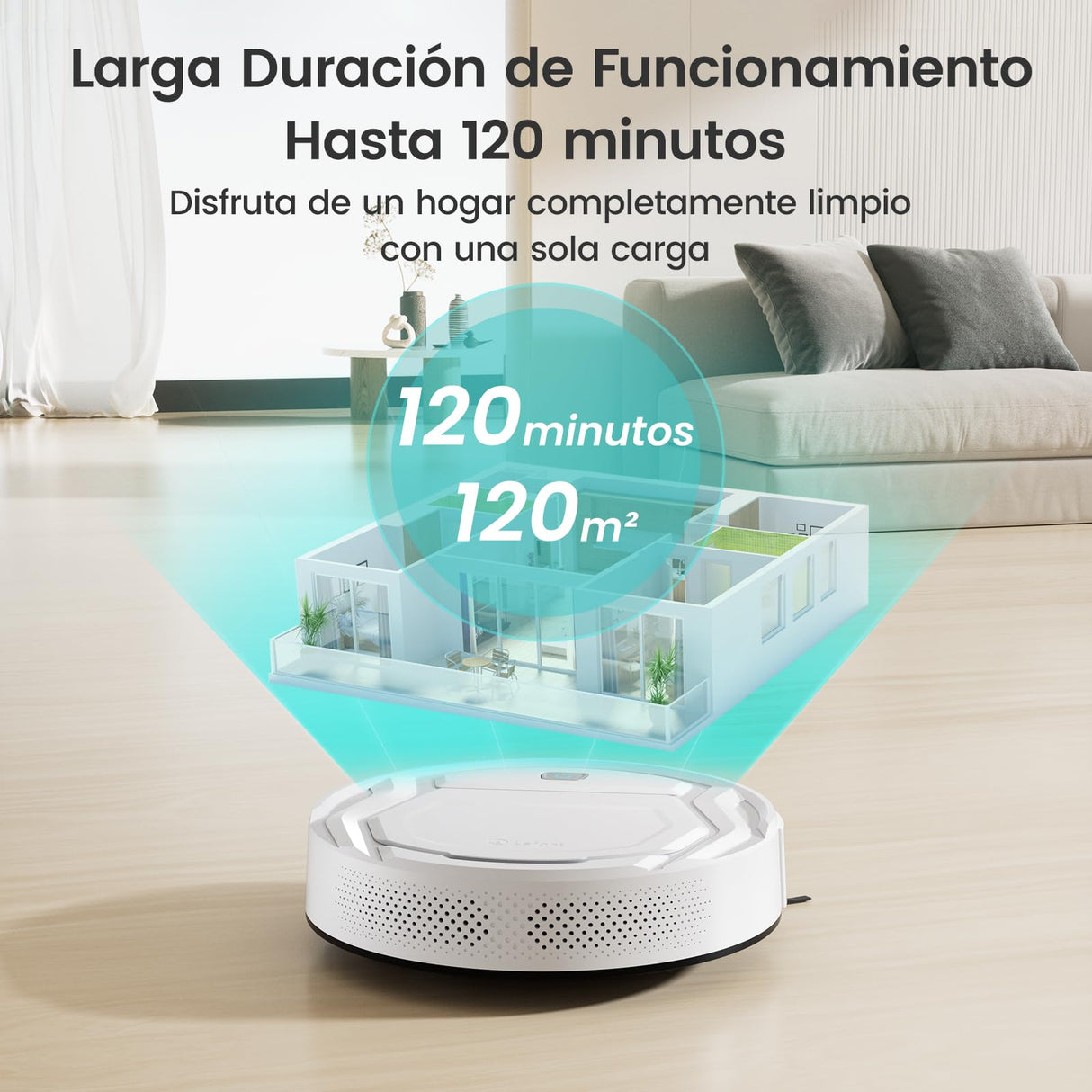LEFANT M210 Robot Aspirador Ultra Delgado 79mm, Control por App, Bajo Ruido, Compatible con Alexa, Boquilla Anti-enredos, Ideal para Pelo de Mascotas y Suelos Duros